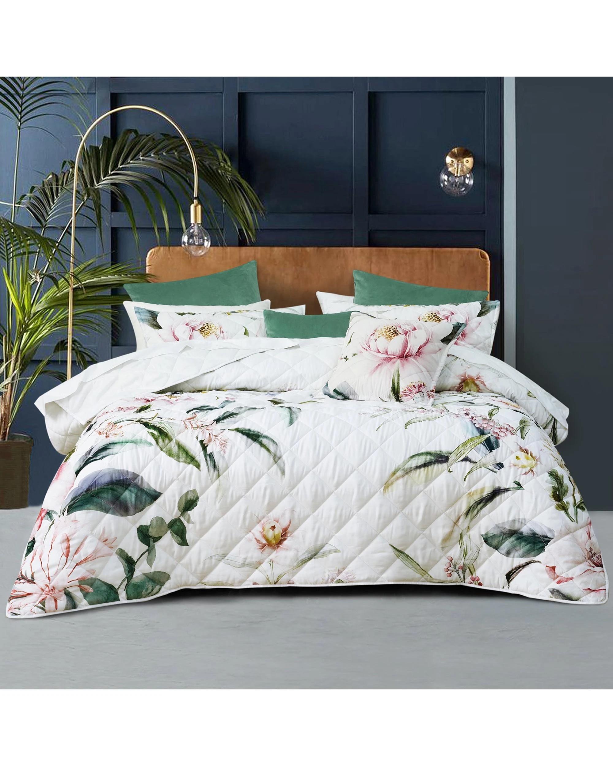 1 Bianca Indi Polyester Coverlet Set Queen King Soft Quilted - White, 1 of 2