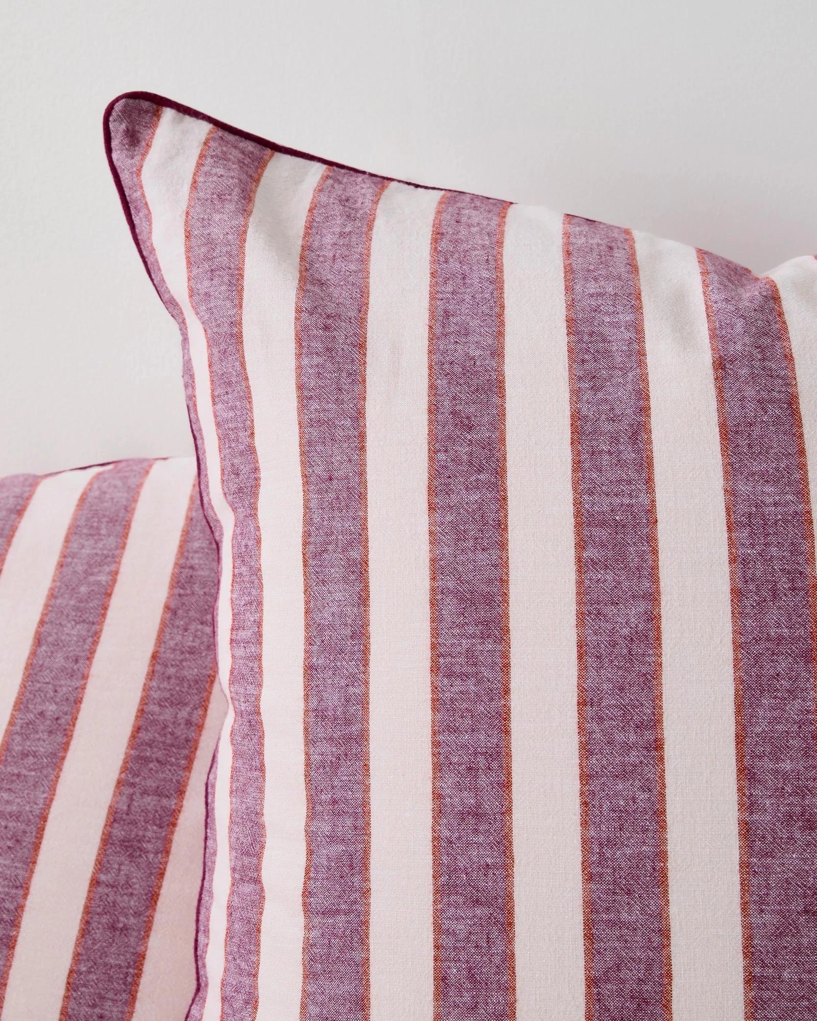 2 Target Reid Stripe Linen/Cotton European Pillowcase - Queen Bed - Pink, 2 of 4