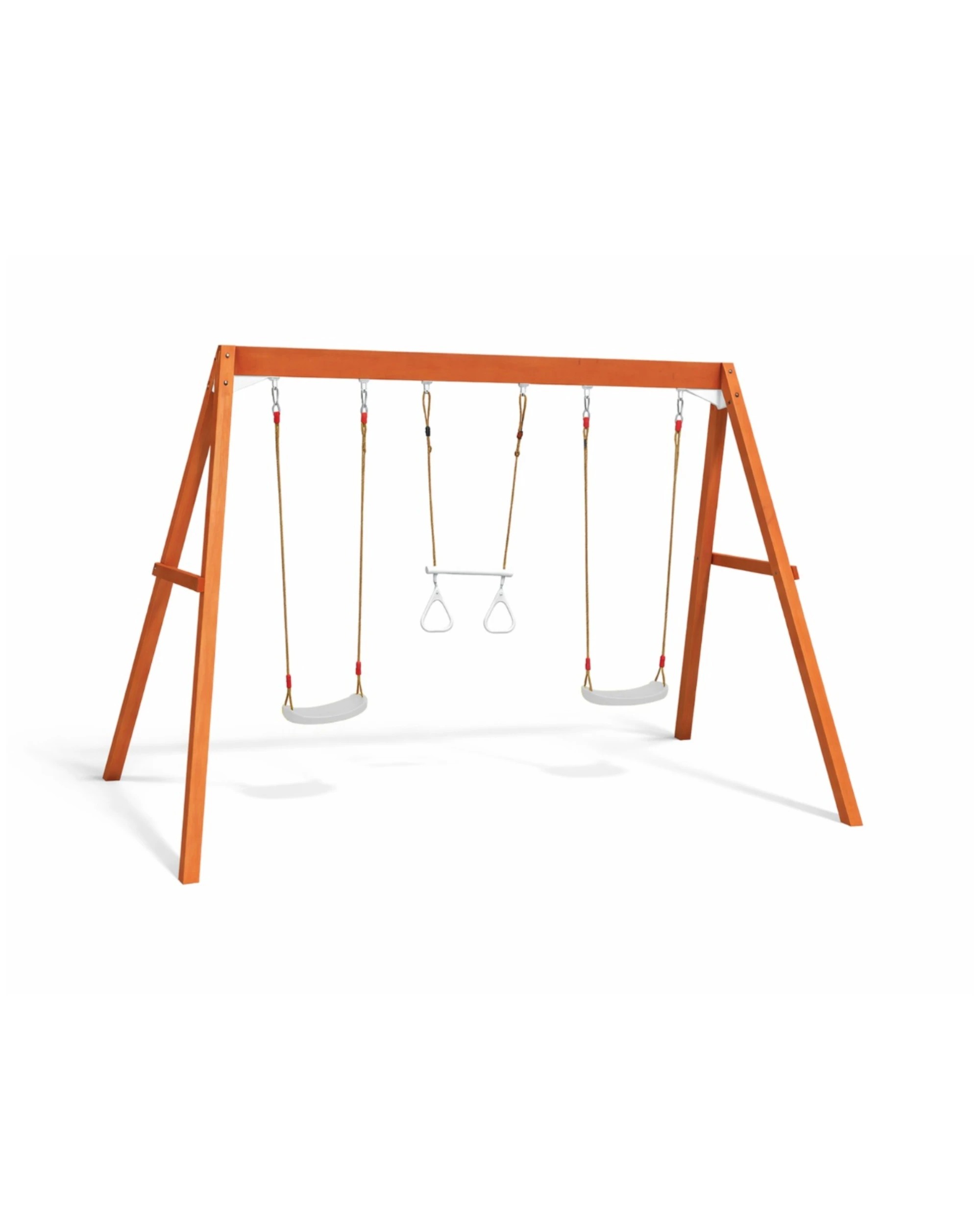 1 Hide & Seek Kids Waratah Timber Swing Set - Pearl - White, 1 of 5