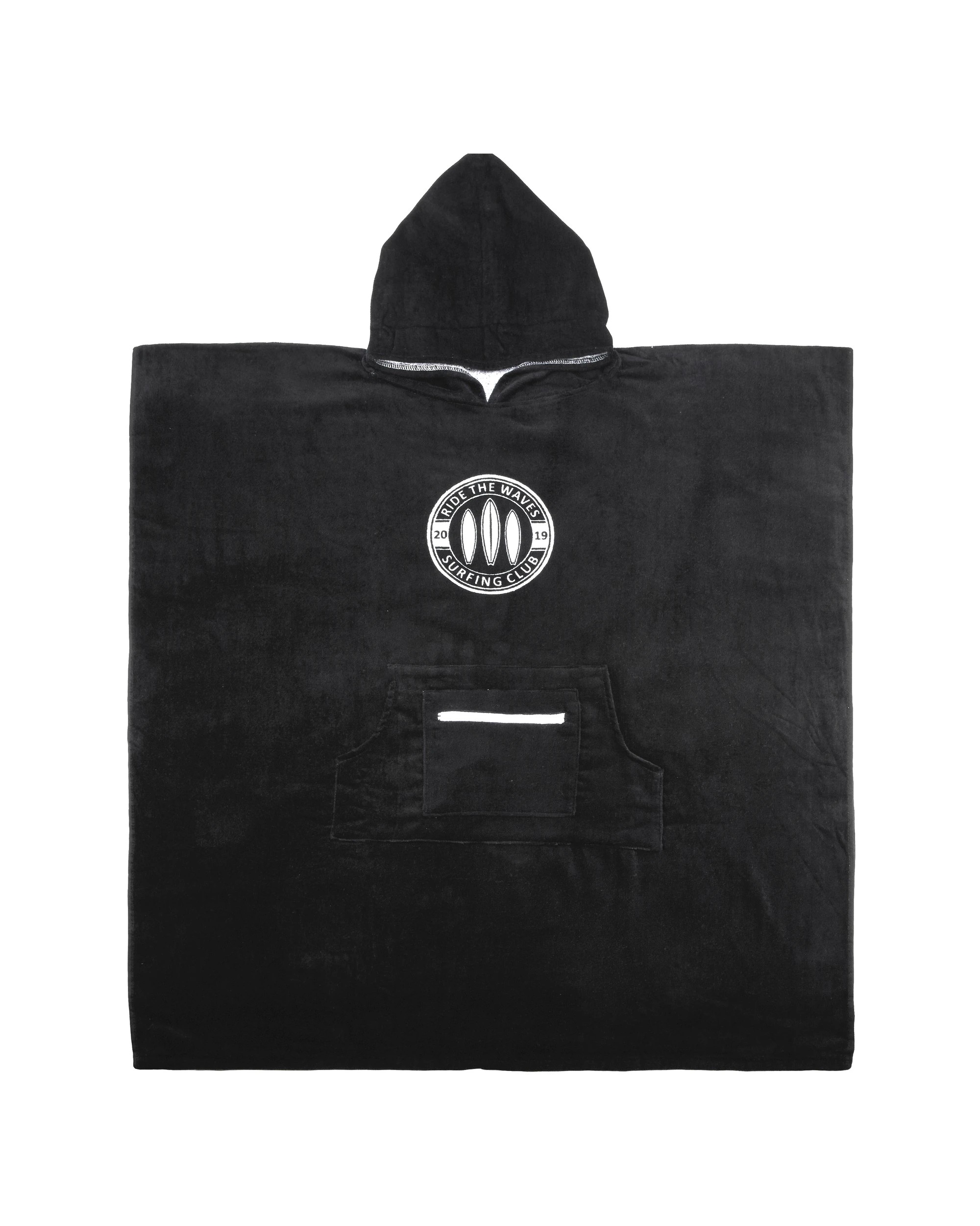 5 Adult Cotton Hooded Beach Towel - Black, 5 of 10