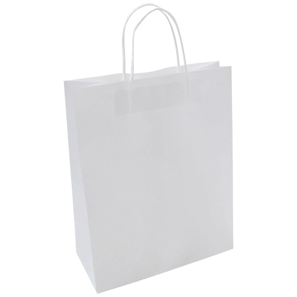 1 J.Burrows Kraft Bag Medium White 25 Pack, 1 of 2