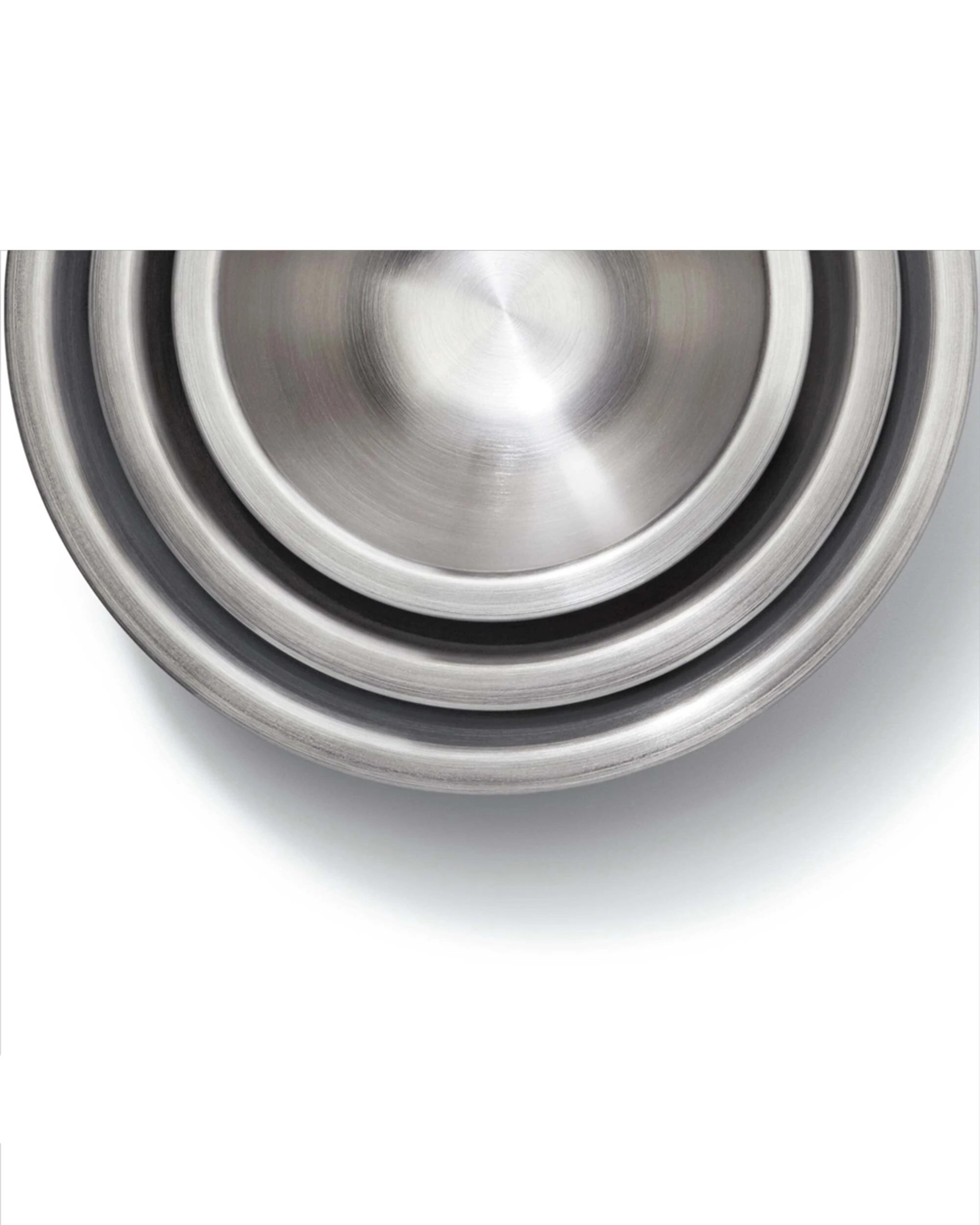 3 Oxo 3pc Good Grips Insulated Mixing Bowl Set Stainless Steel Non Slip Base - Silver, 3 of 8
