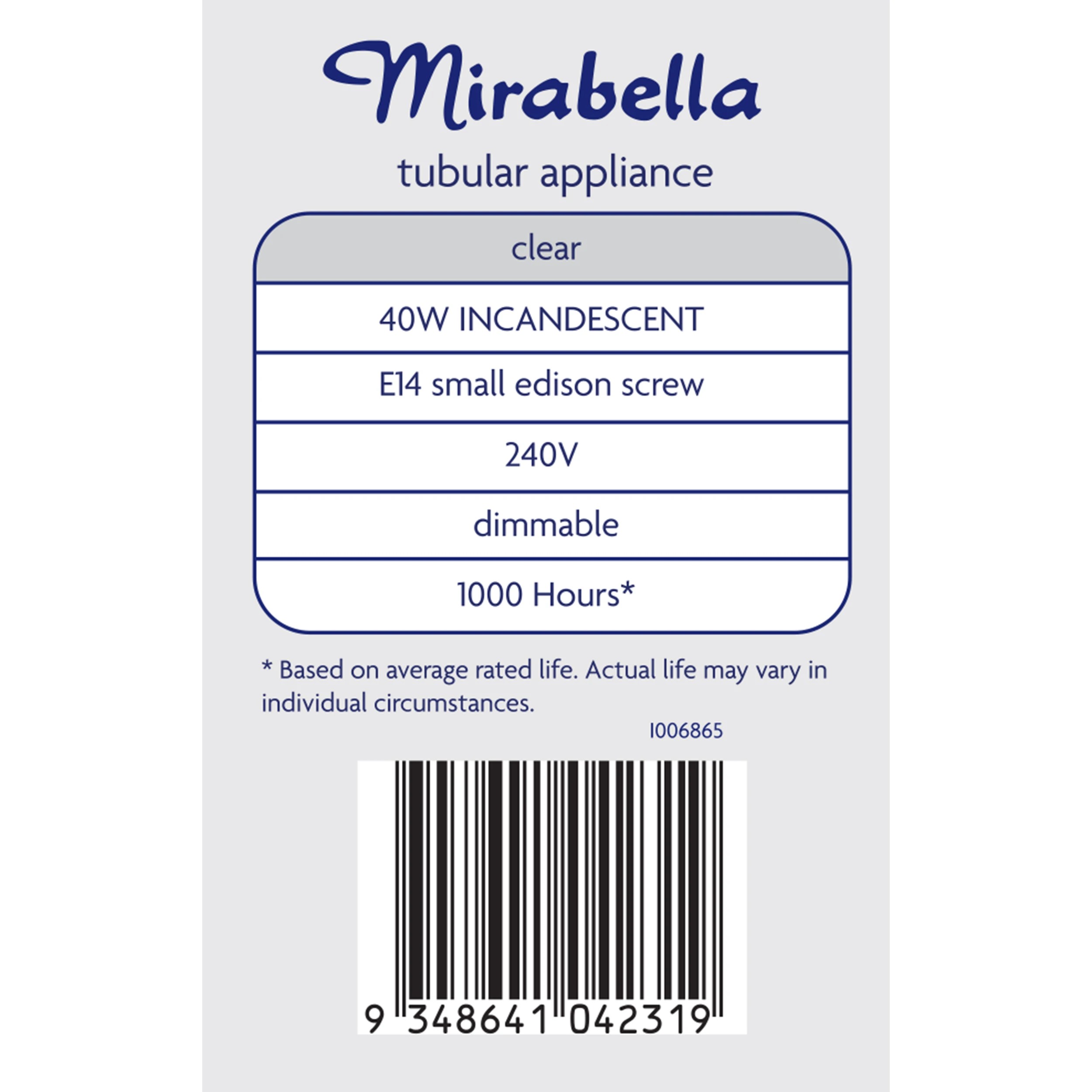 3 2 Pack Mirabella Tubular Appliance T25 SES Specialty Globe Bulb, 3 of 6