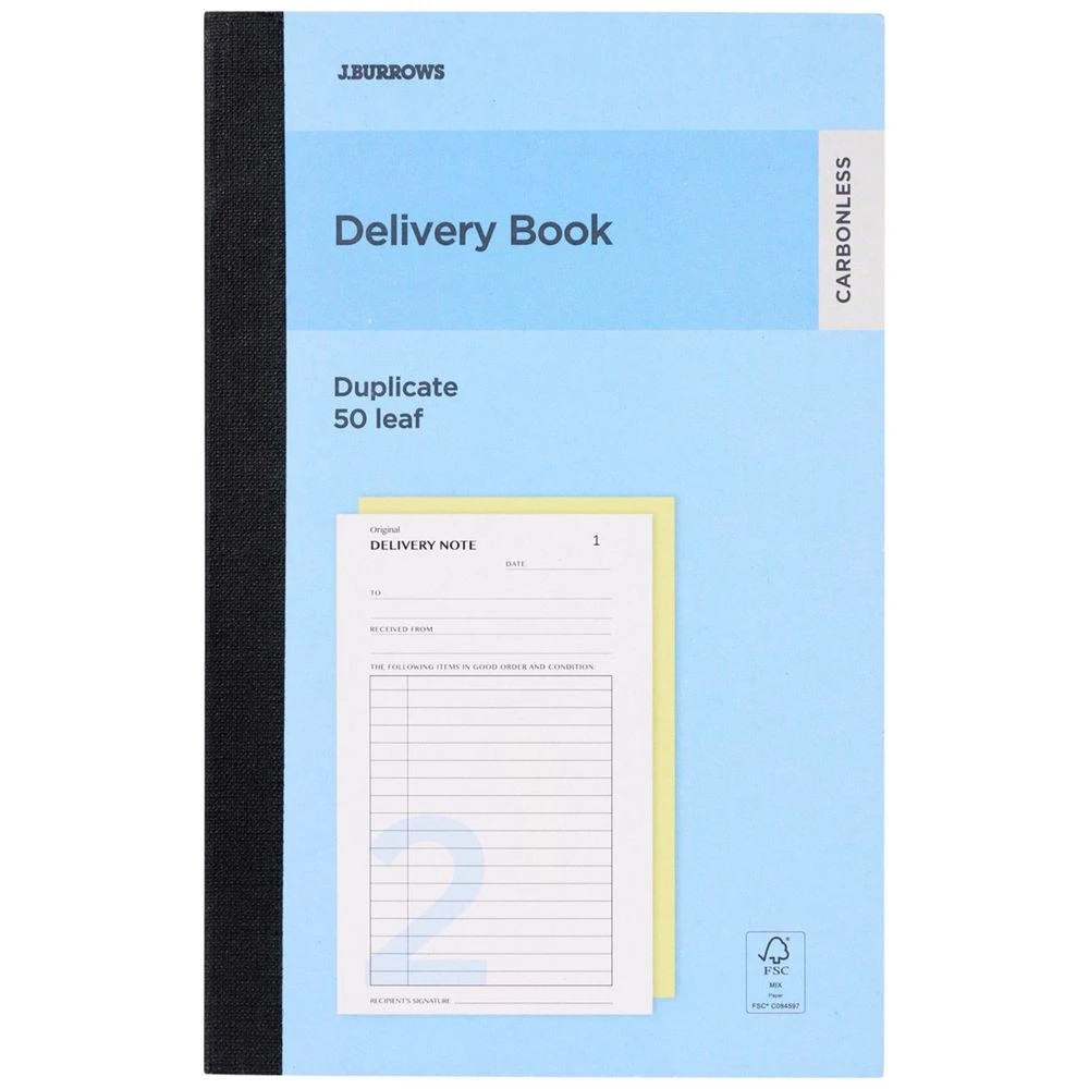 1 J.Burrows Carbonless Duplicate Delivery Book 50 Leaf, 1 of 1