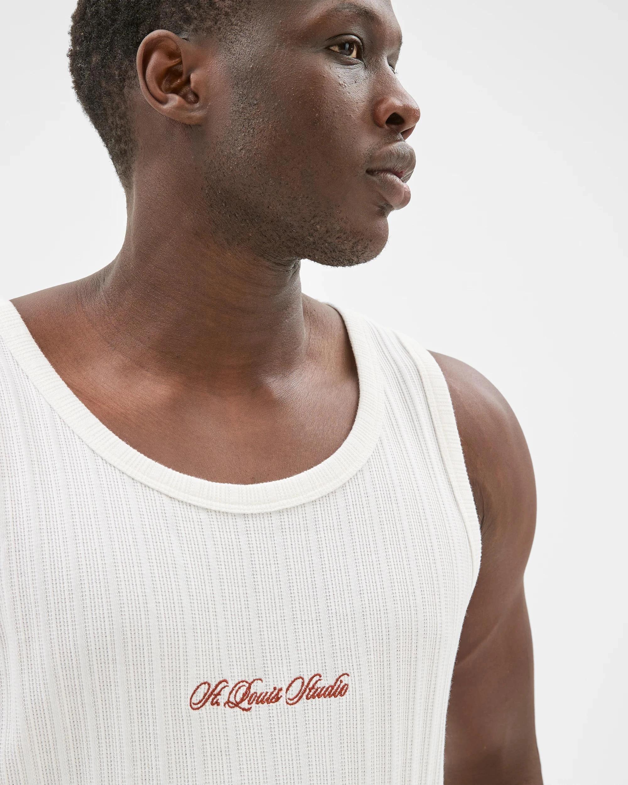 4 Australian Cotton Blend Ribbed Tank Top - Commons WHITE, 4 of 6