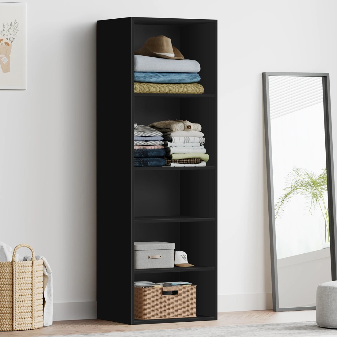 7 Alfordson Wardrobe Clothes Storage Cabinet Closet Organizer 5 Shelves - Black, 7 of 10