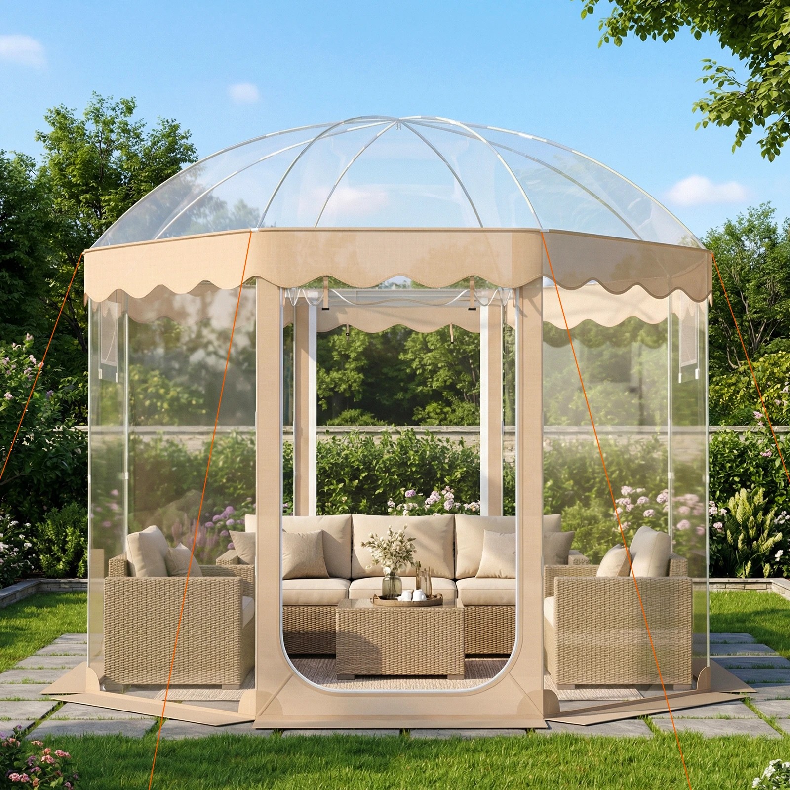 2 Costway 305x305CM Pop Up Bubble Tent All-Weather Waterproof Pod Instant Igloo Dome, 2 of 3