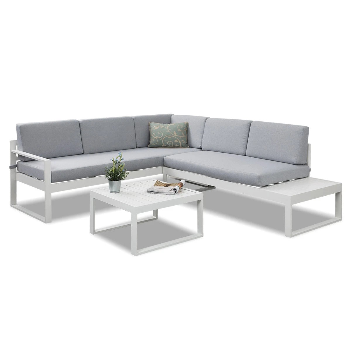 9 Moda Living Milano Aluminium Outdoor Sofa Lounge Set - White, 9 of 9