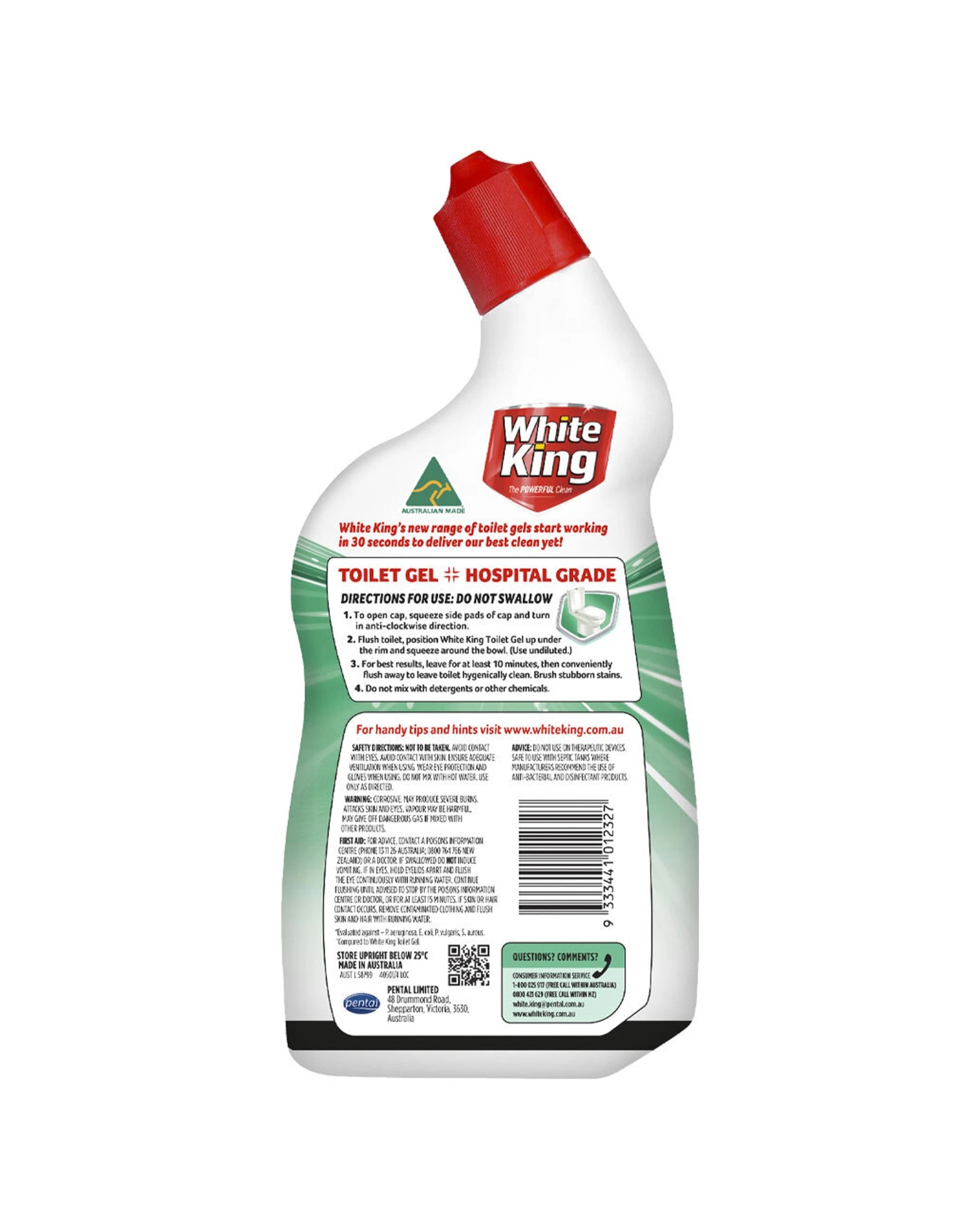 3 White King 6PK Toilet Gel With Stain Remover 700ml Hospital Grade Eucalyptus - Multi, 3 of 3