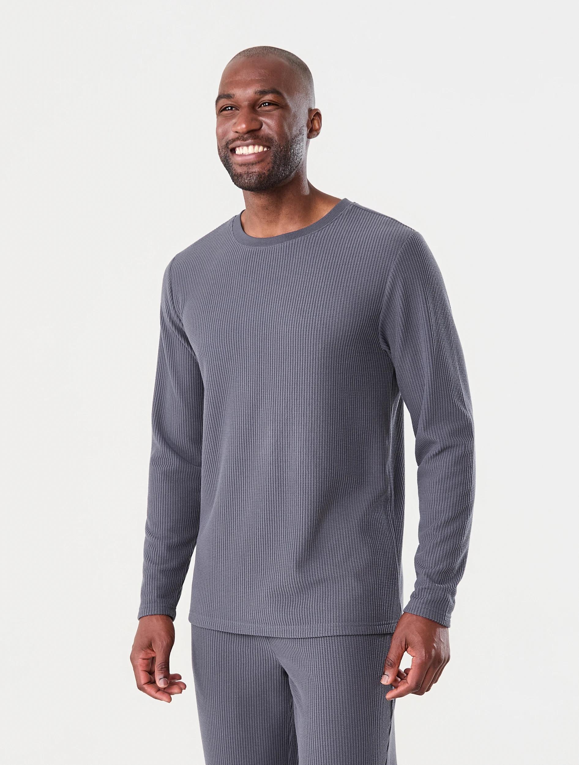 2 Long Sleeve Waffle Top Blu Ombre, 2 of 7