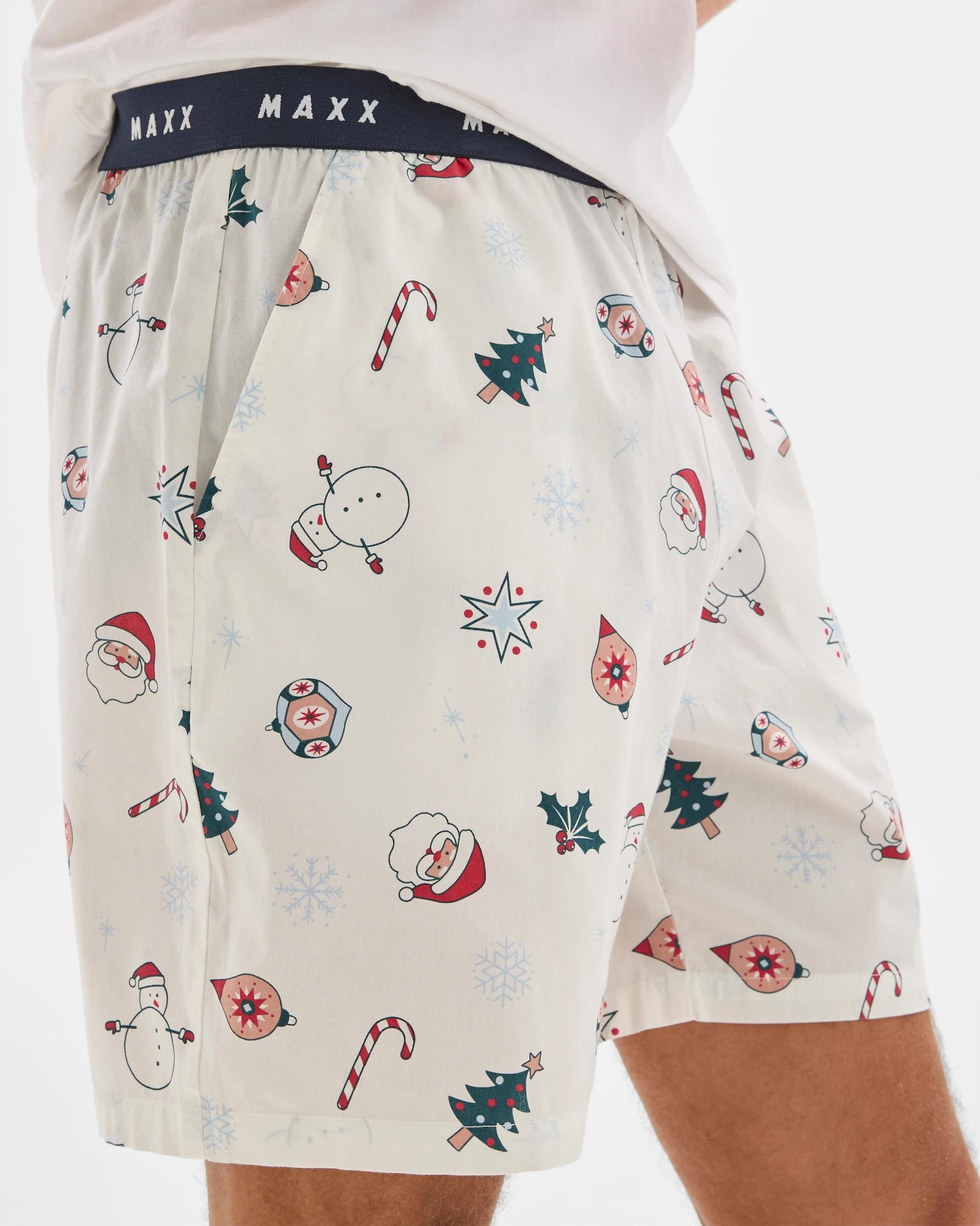 5 Australian Cotton Poplin Christmas Mens Sleep Shorts - Maxx CHRISTMAS ICONS, 5 of 6