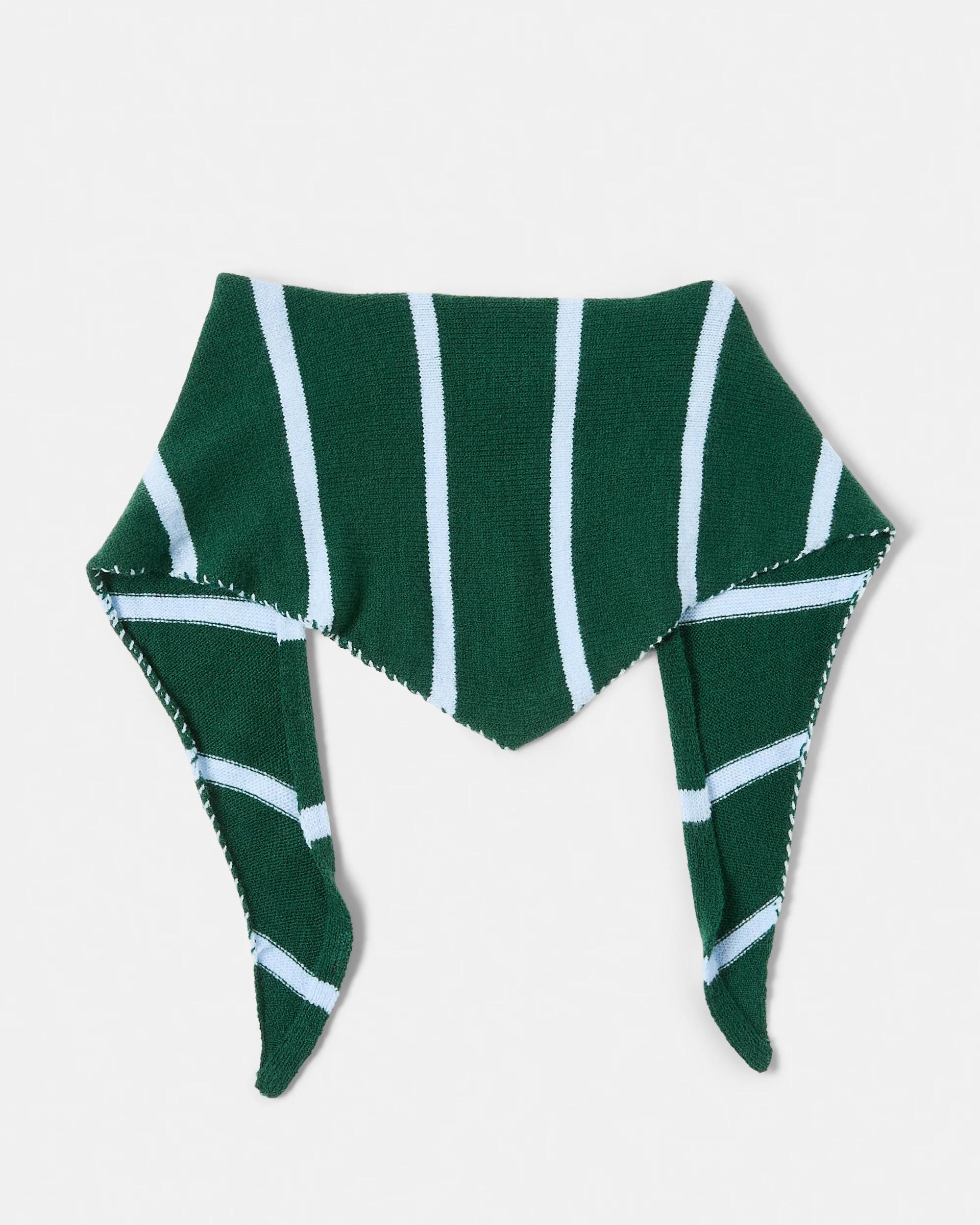 2 Triangle Scarf Green Strp, 2 of 4