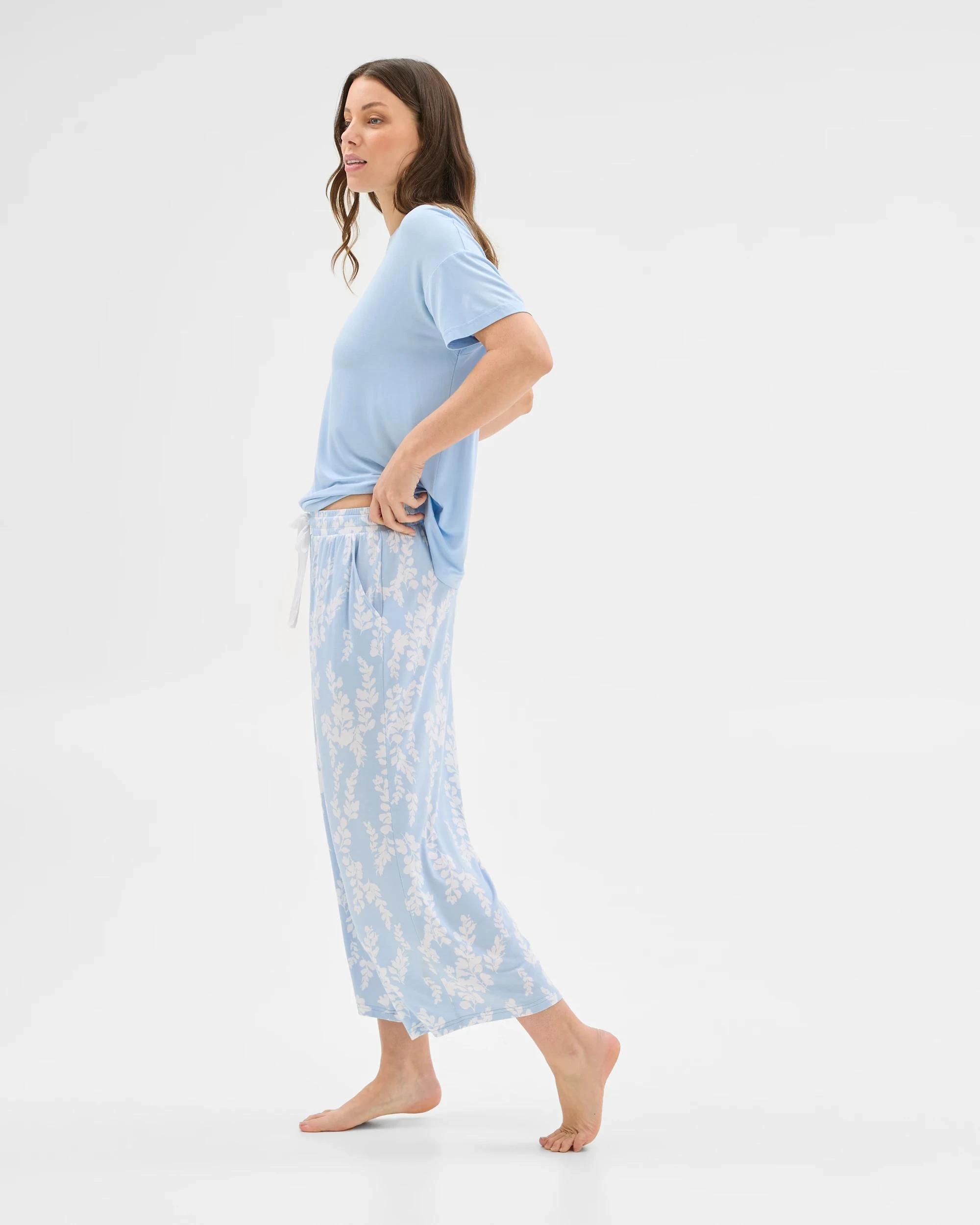 4 Target Woman Soft Comfort Bamboo Culotte Sleep Pants BLUE WISTERIA, 4 of 6