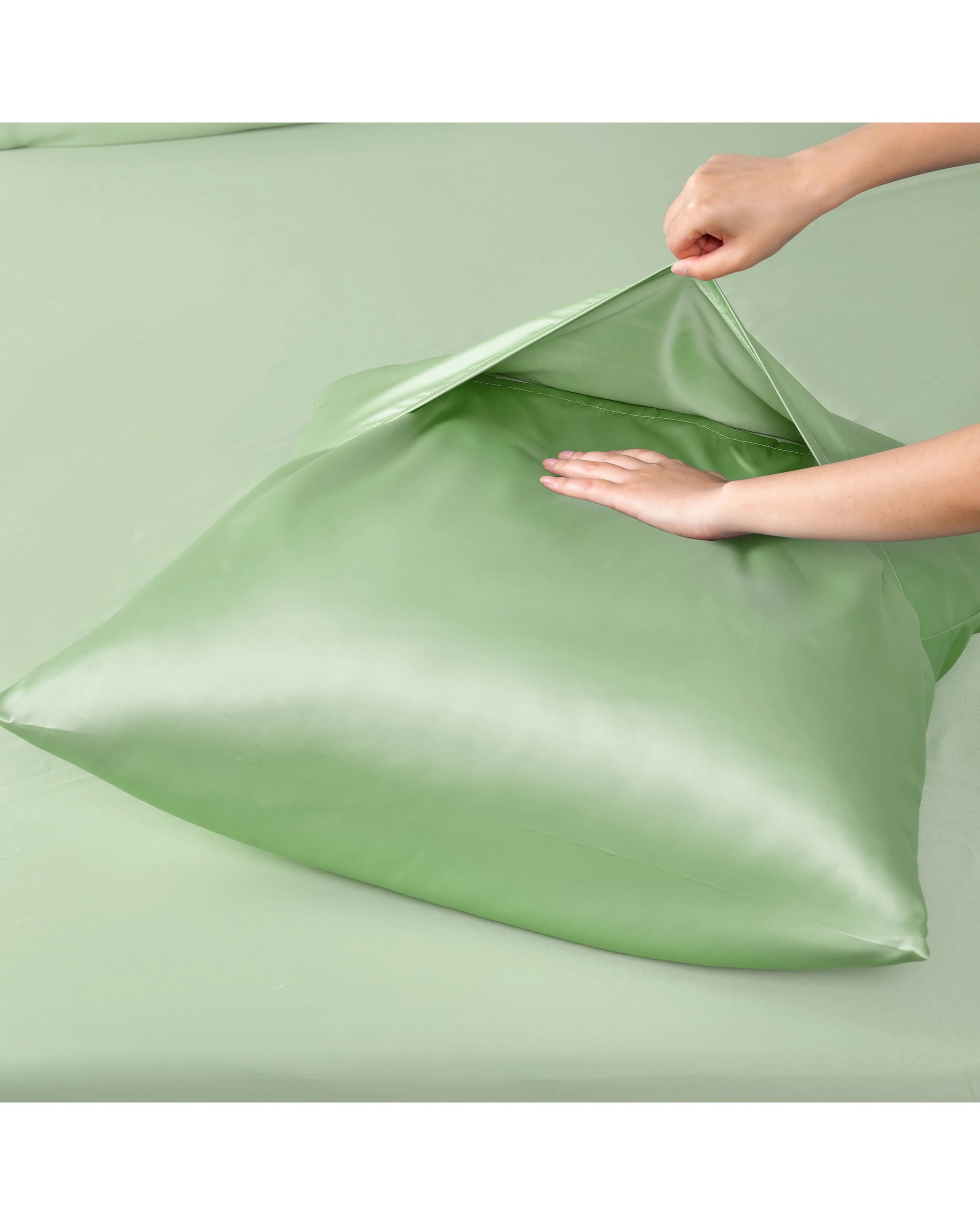 5 Dreamaker Matte Satin Euro Pillowcase - Sage, 5 of 5