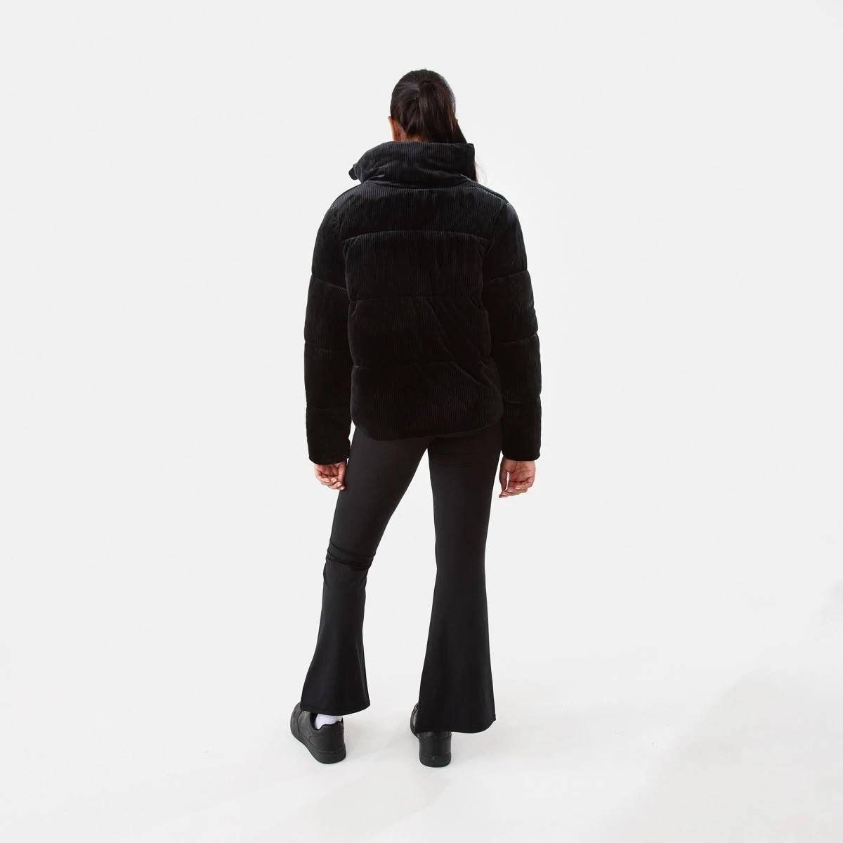 5 Everlast Womens Ribbed Velour Puffer Jacket Black, 5 of 8