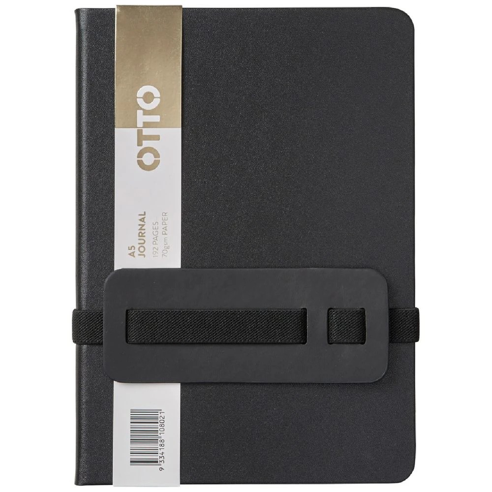 1 Otto A5 Notebook with Access Strap 192 Pages Black, 1 of 5