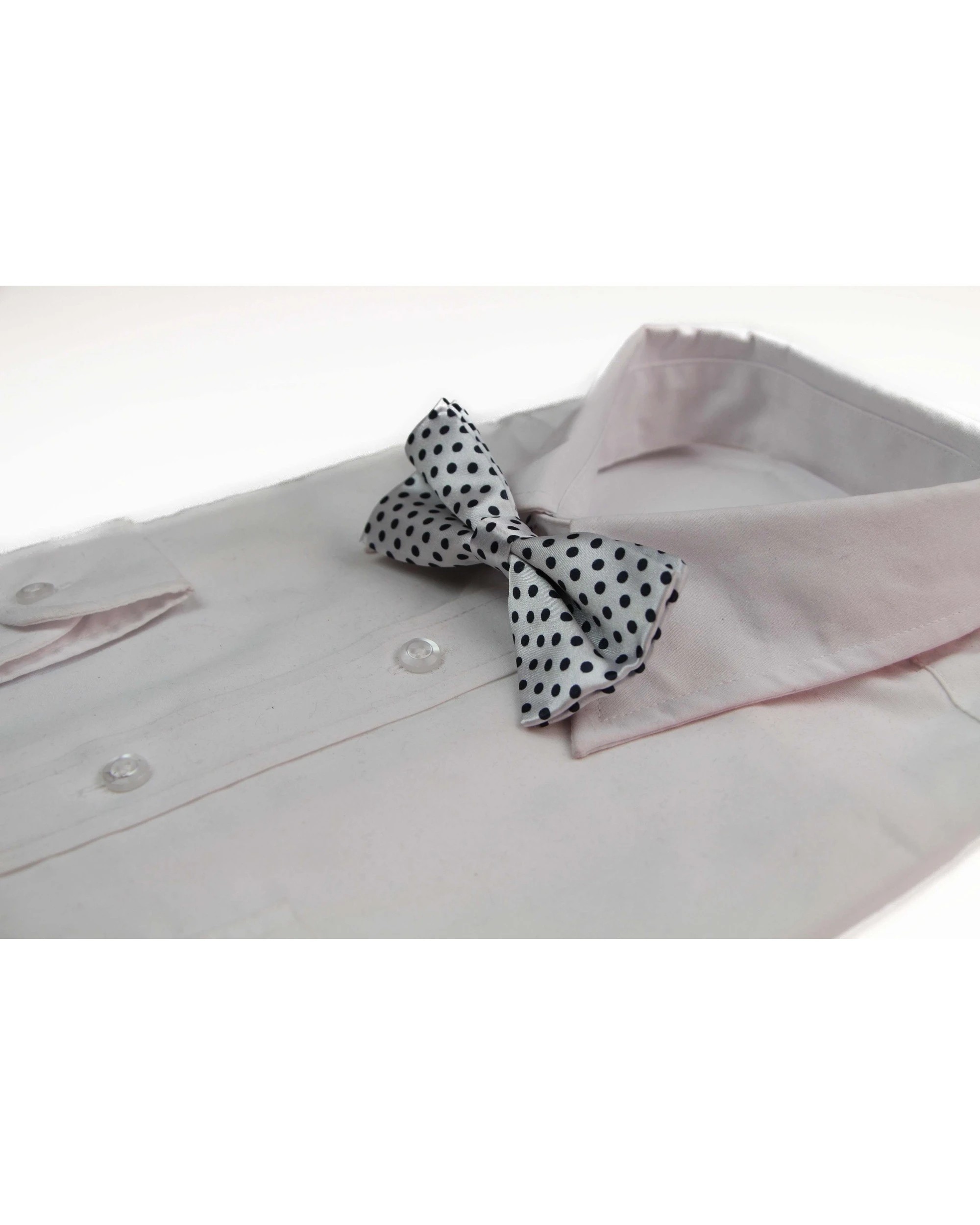1 Zasel Mens White With Black Small Polka Dot Patterned Bow Ties - Multi, 1 of 4