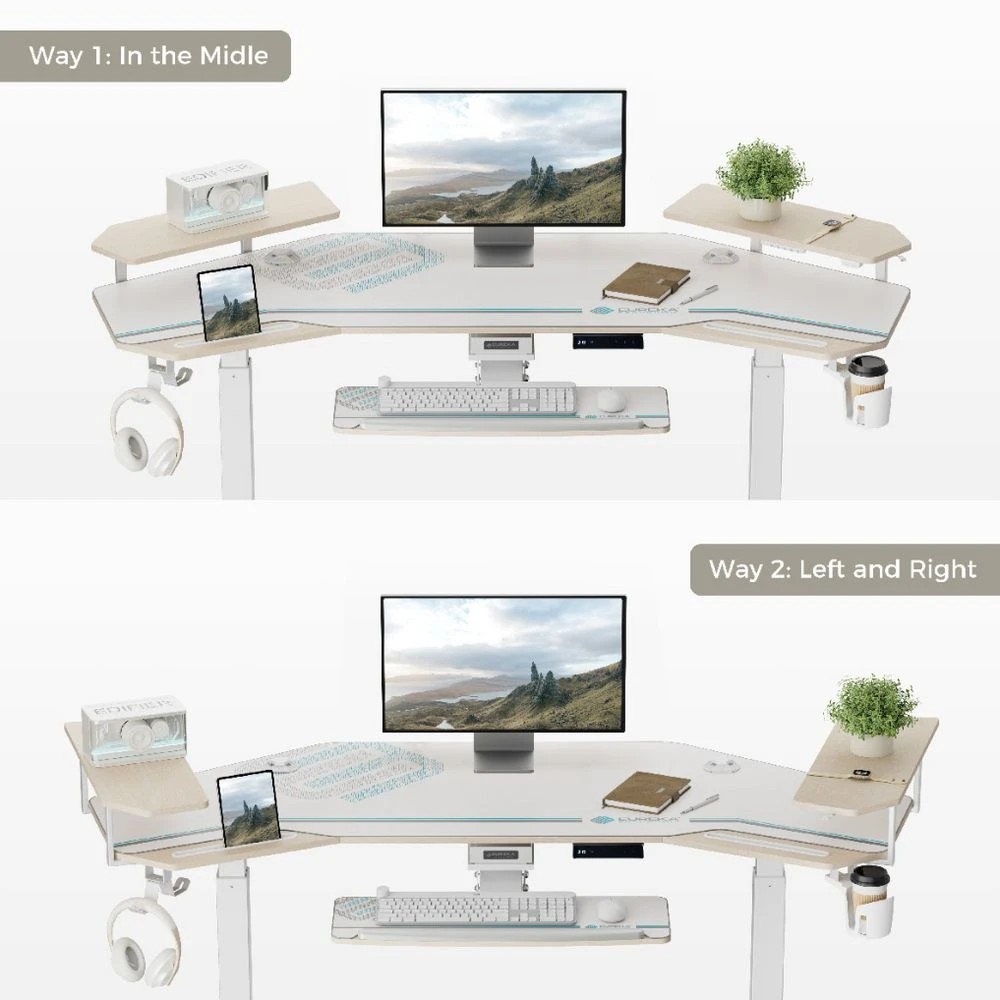 8 Eureka Wing-Shaped Sit Stand Desk White Desks, Tables and Workstations, 8 of 10