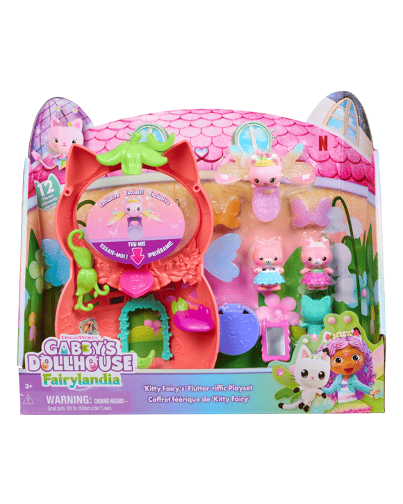 Dreamworks Gabby's Dollhouse Fairylandia Kitty Fairy's Flutter-rific Playset