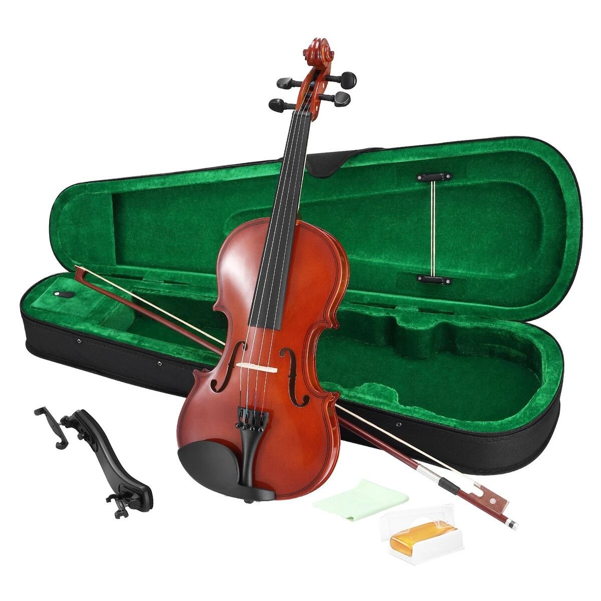 1 AUSWAY 4/4 Full Size Violin Set Acoustic Wooden Natural Music Instrument Beginners, 1 of 6