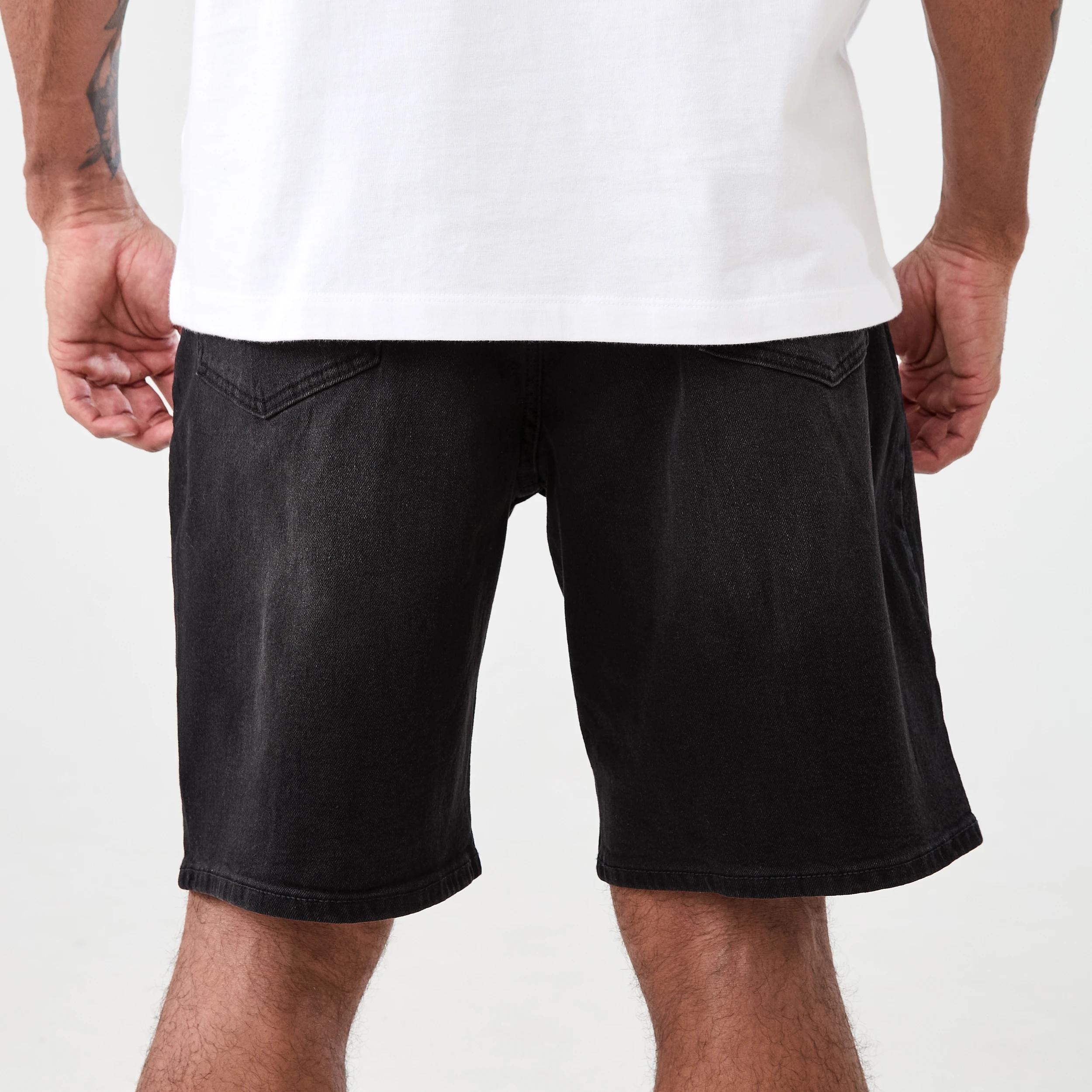 3 Slim Denim Shorts BLACK WASH, 3 of 6
