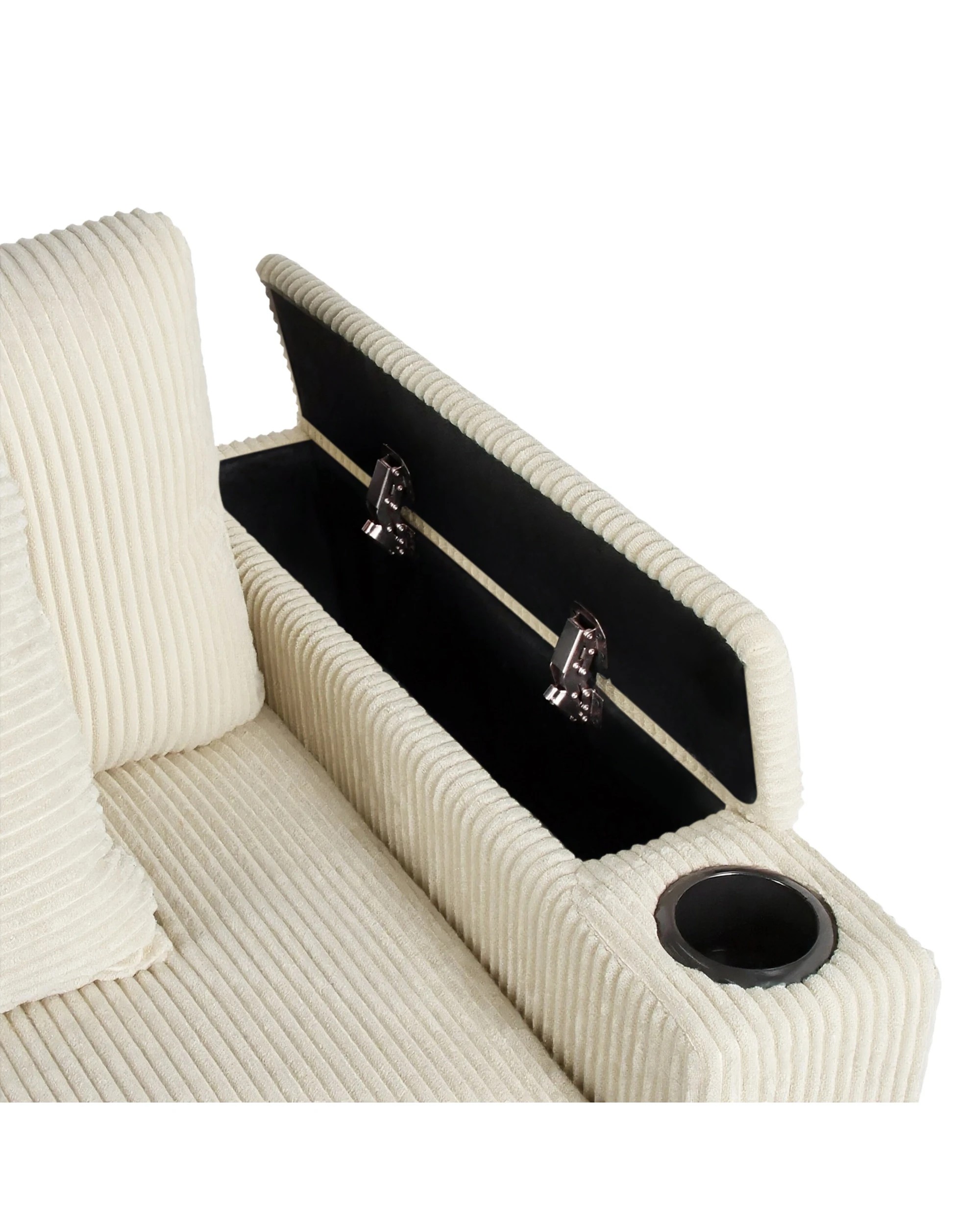 7 Advwin 182cm 2 Seater Sofa Corduroy Modular Lounge Couch w/ Storage Armrests & Cup Holder, 7 of 9