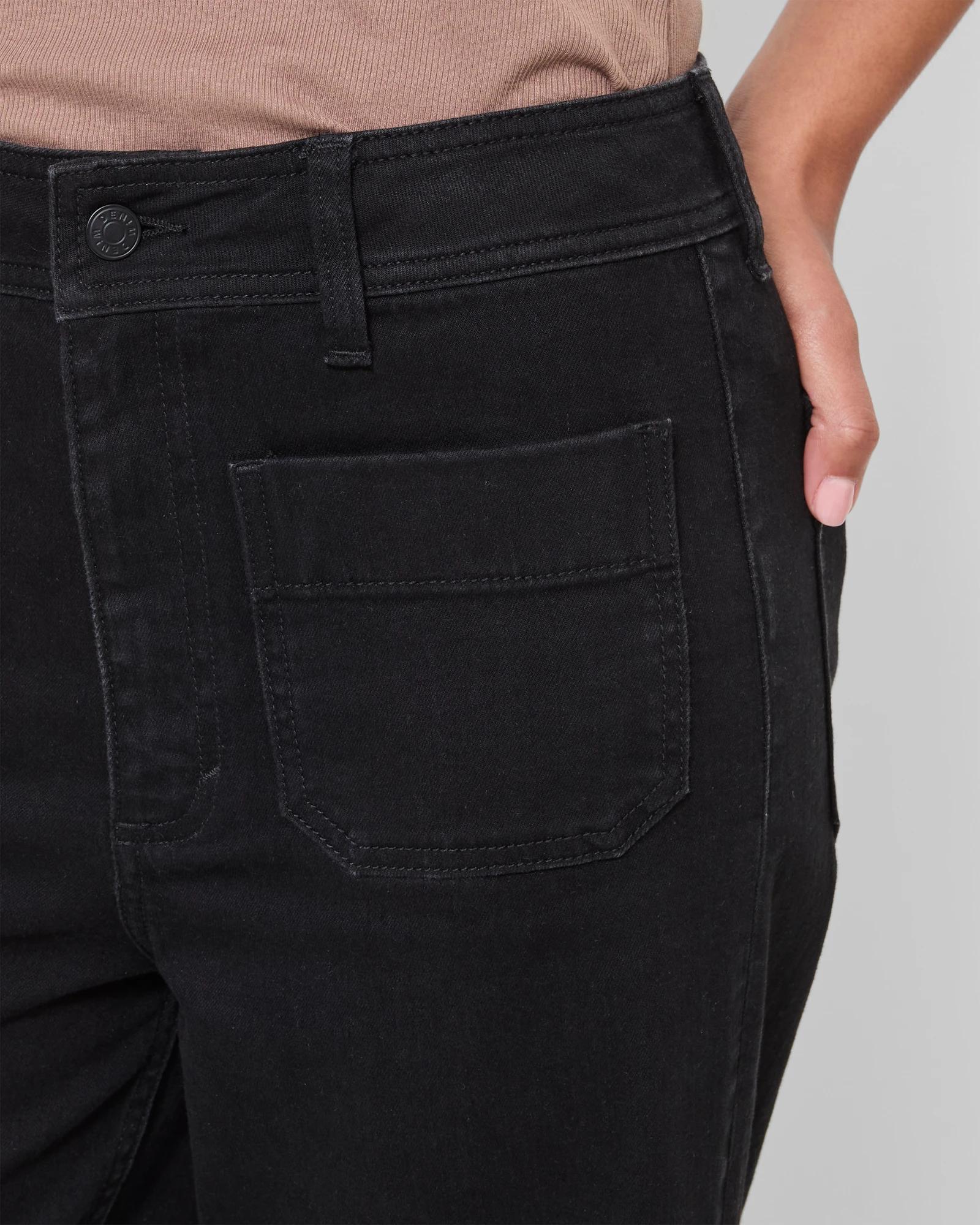 5 Target Mila Wide Leg High Rise Full Length Flat Front Denim Jeans BLACK, 5 of 5