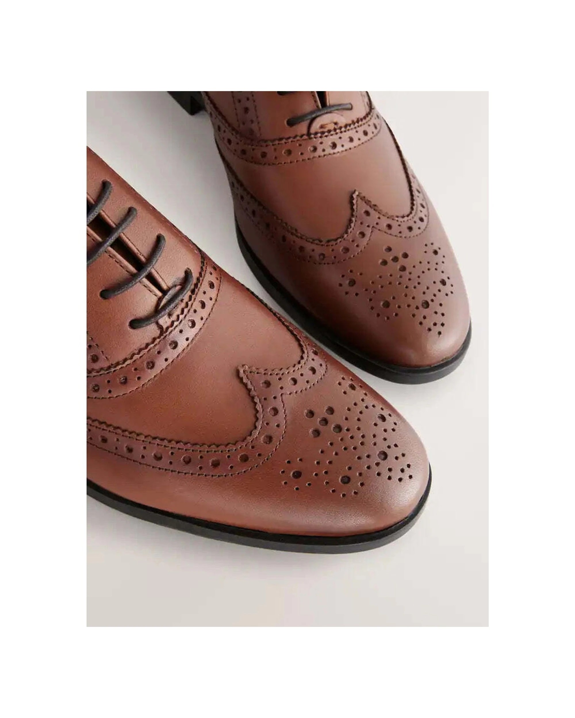 2 Firetrap Spencer Leather Laced Oxford Brogue Shoes - 9 - Brown, 2 of 5