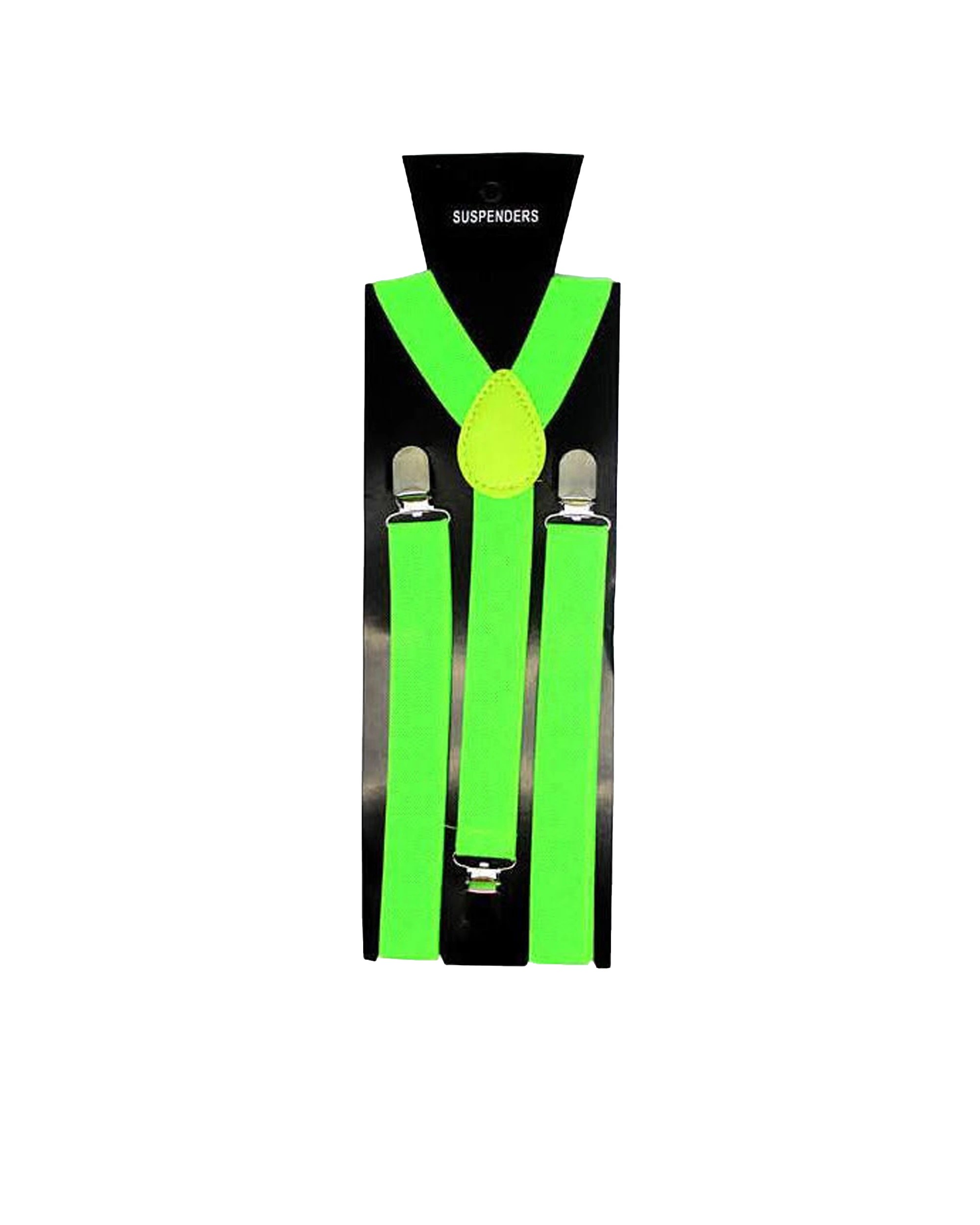 1 JD Party Suspender Plain Fluro Party Costume Accessory - Green, 1 of 1