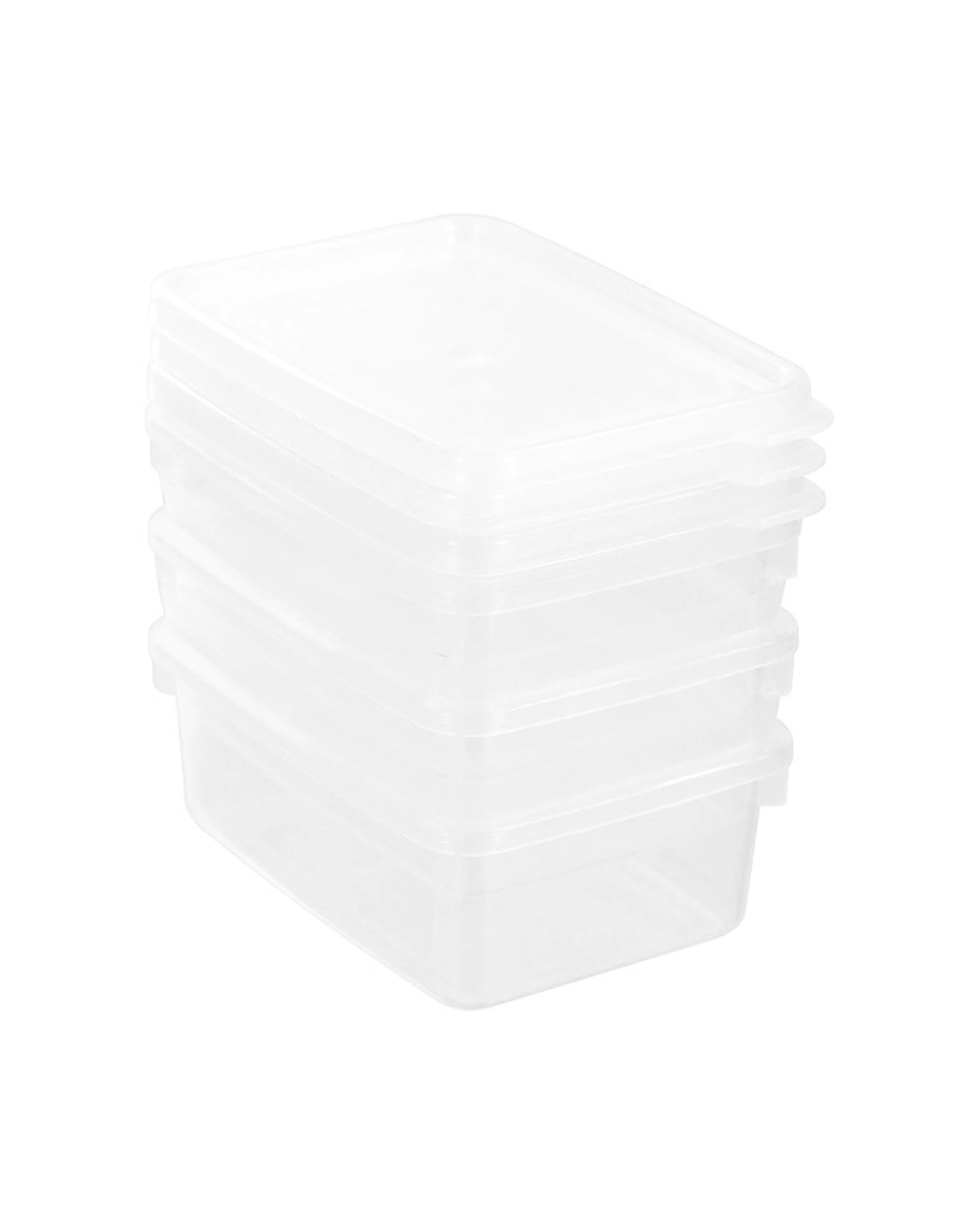 4 3pk Lemon & Lime Keep Fresh 300ml/11cm Food Container Takeaway Storage Clear
 - Clear, 4 of 5