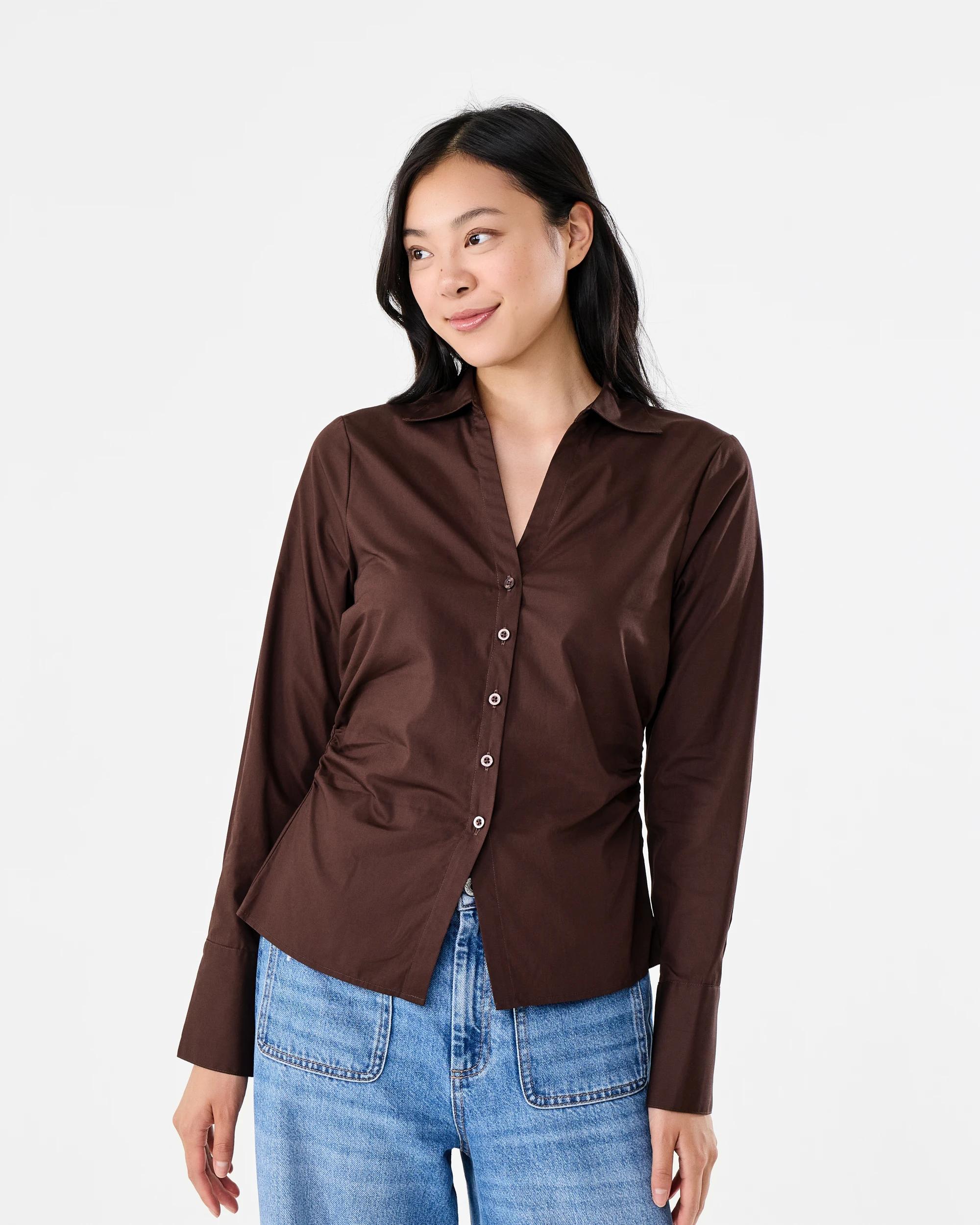 1 Long Sleeve Fitted Shirt Melt Brown, 1 of 7