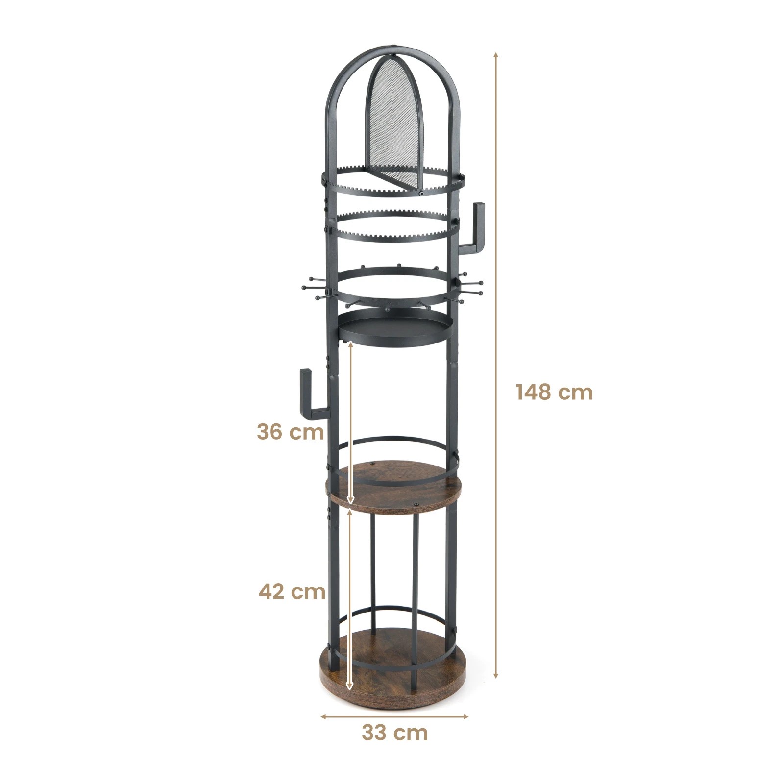 4 Costway Jewelry Display Rack Earring Organizer Stand Jewellery Hanger Holder Storage Shelf - Brown, 4 of 5