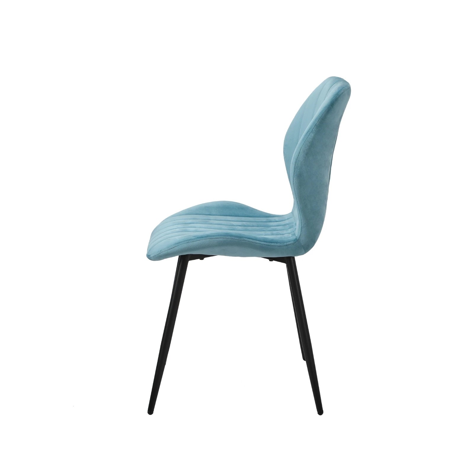 4 Oikiture Set of 4 Dining Chairs Kitchen Lounge Padded Seat Armless Velvet - Blue, 4 of 7