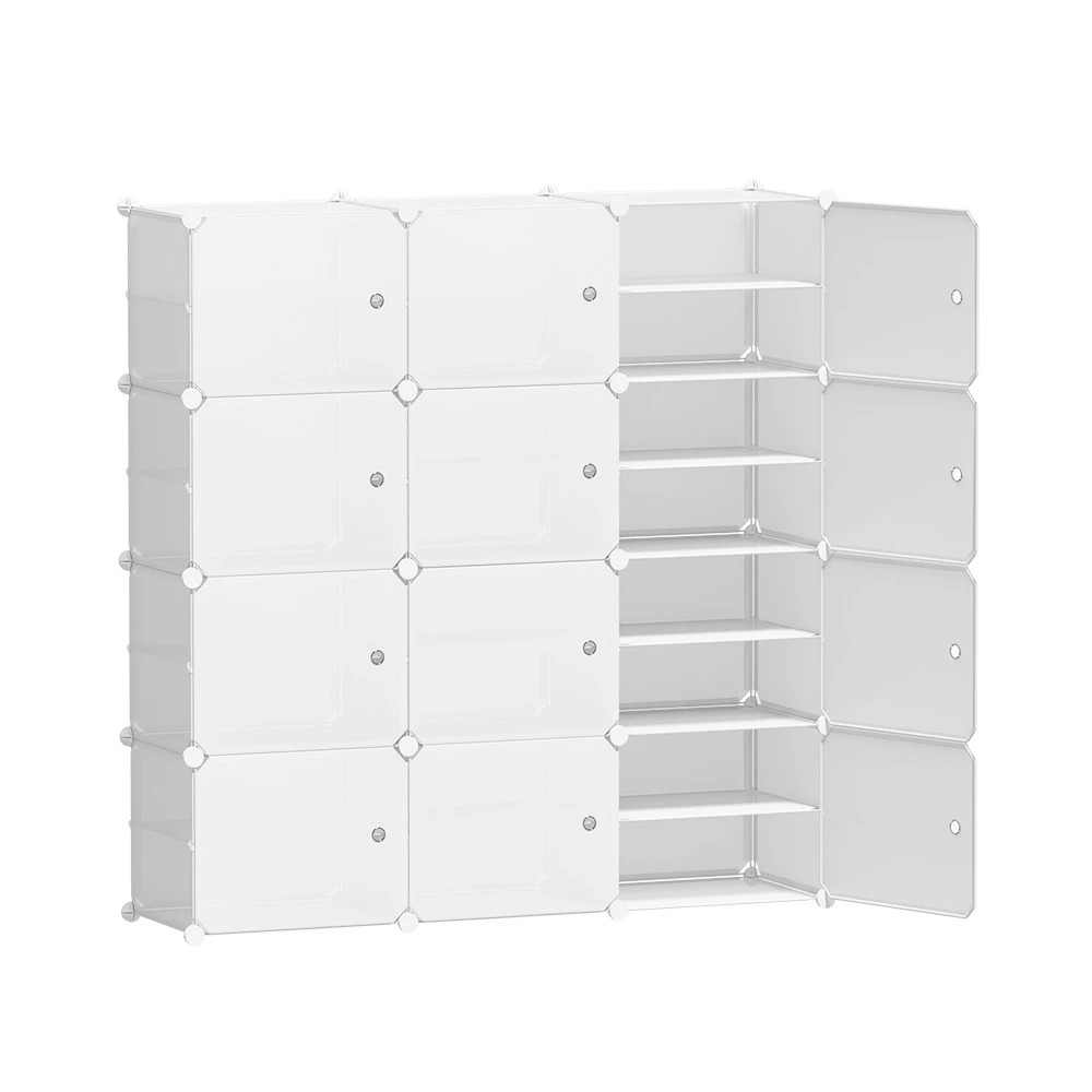 1 Artiss Shoe Rack DIY 12 Storage Cube Stackable - White, 1 of 5