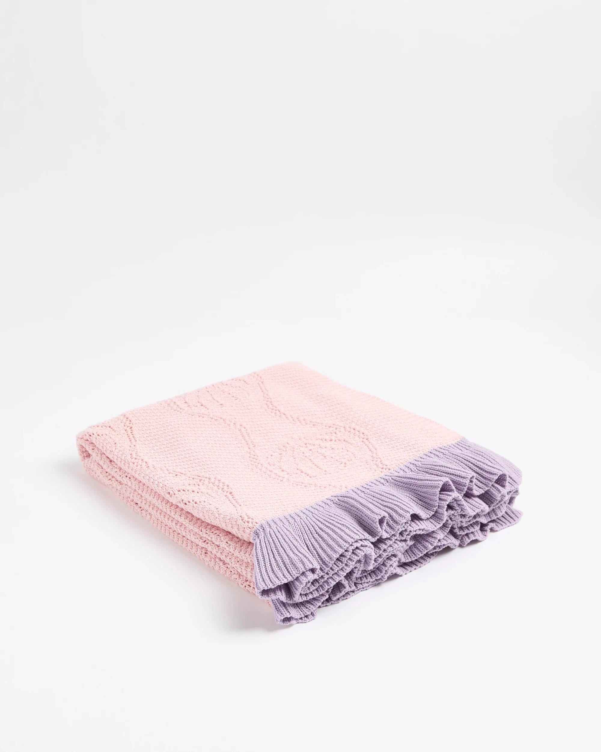 1 Target Australian Cotton Elsie Sea Shell Knitted Ruffle Throw - Queen Bed - Pink, 1 of 2