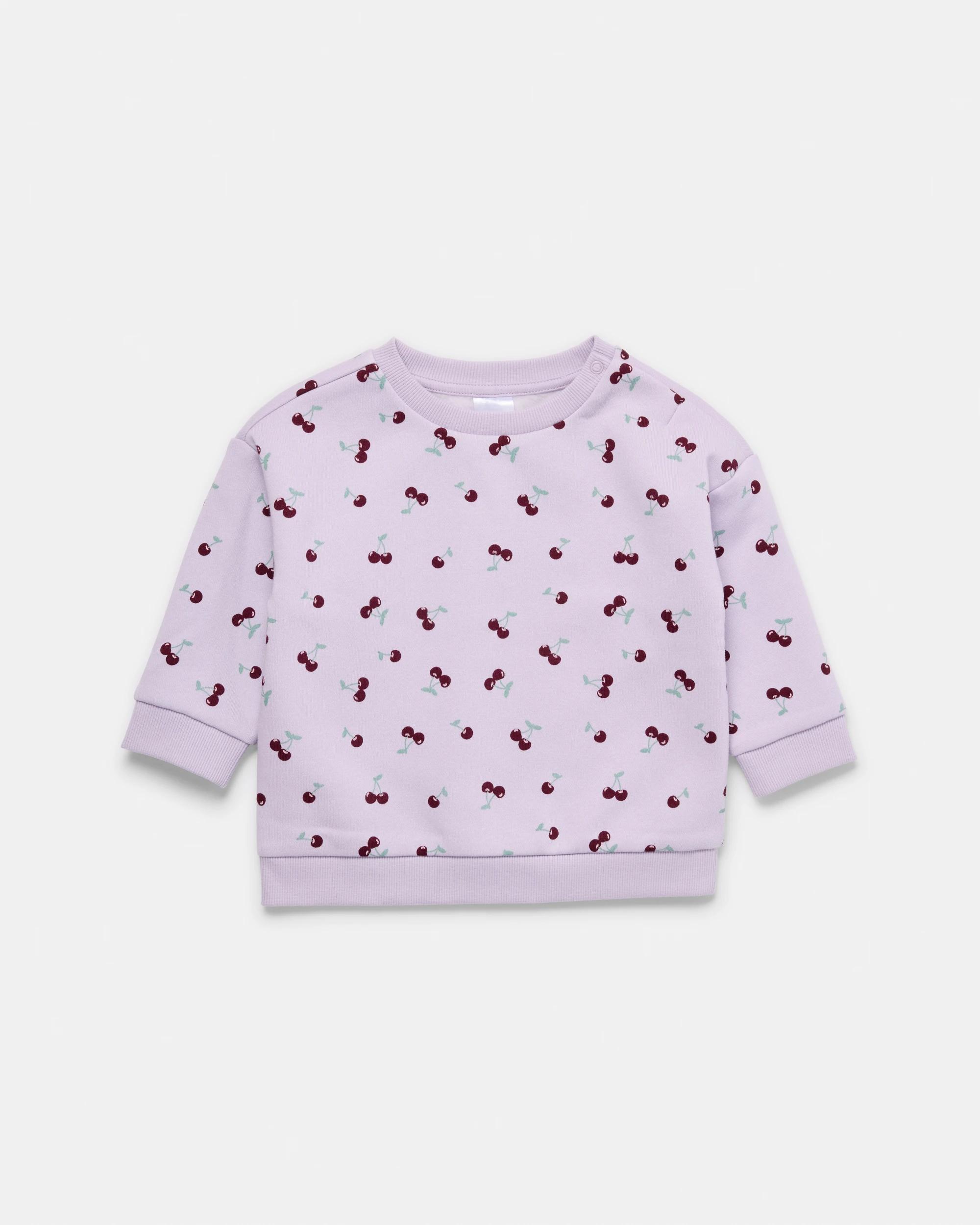 1 Drop Shoulder Sweatshirt Cherries, 1 of 3