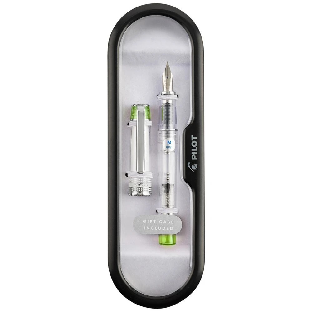 3 PILOT Prera Fountain Pen Translucent Lime Green Barrel, 3 of 6