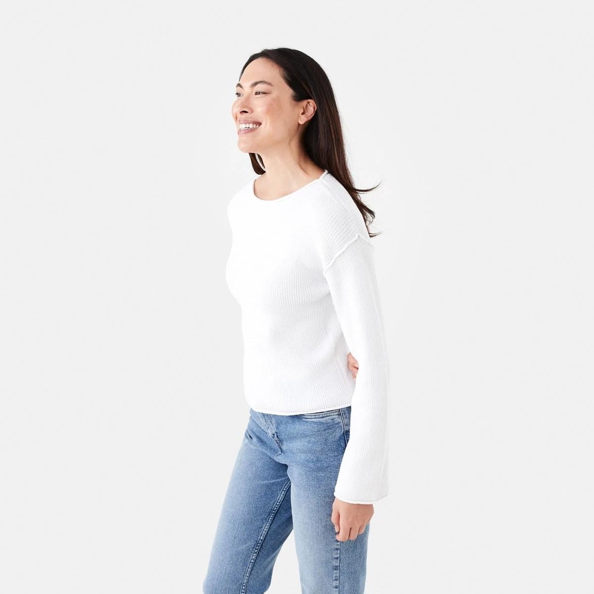 2 Textured Boat Neck Jumper WHITE, 2 of 6