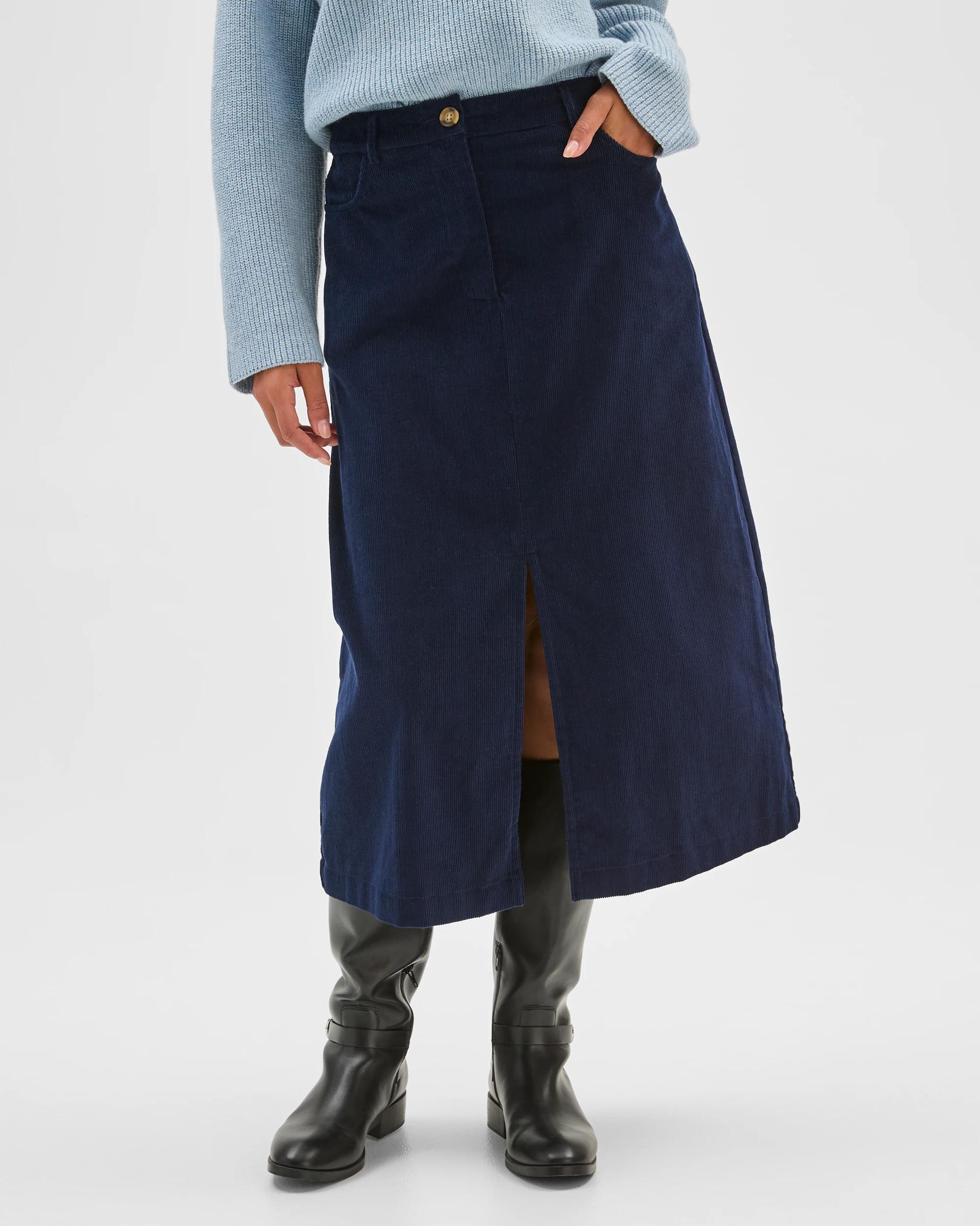 4 Target Woman Corduroy Midi Skirt NAVY BLAZER, 4 of 7
