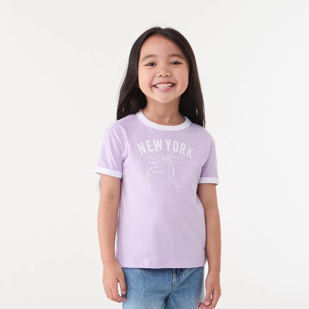 1 Ringer T-shirt NEW YORK BOW PASTEL LILAC, 1 of 6