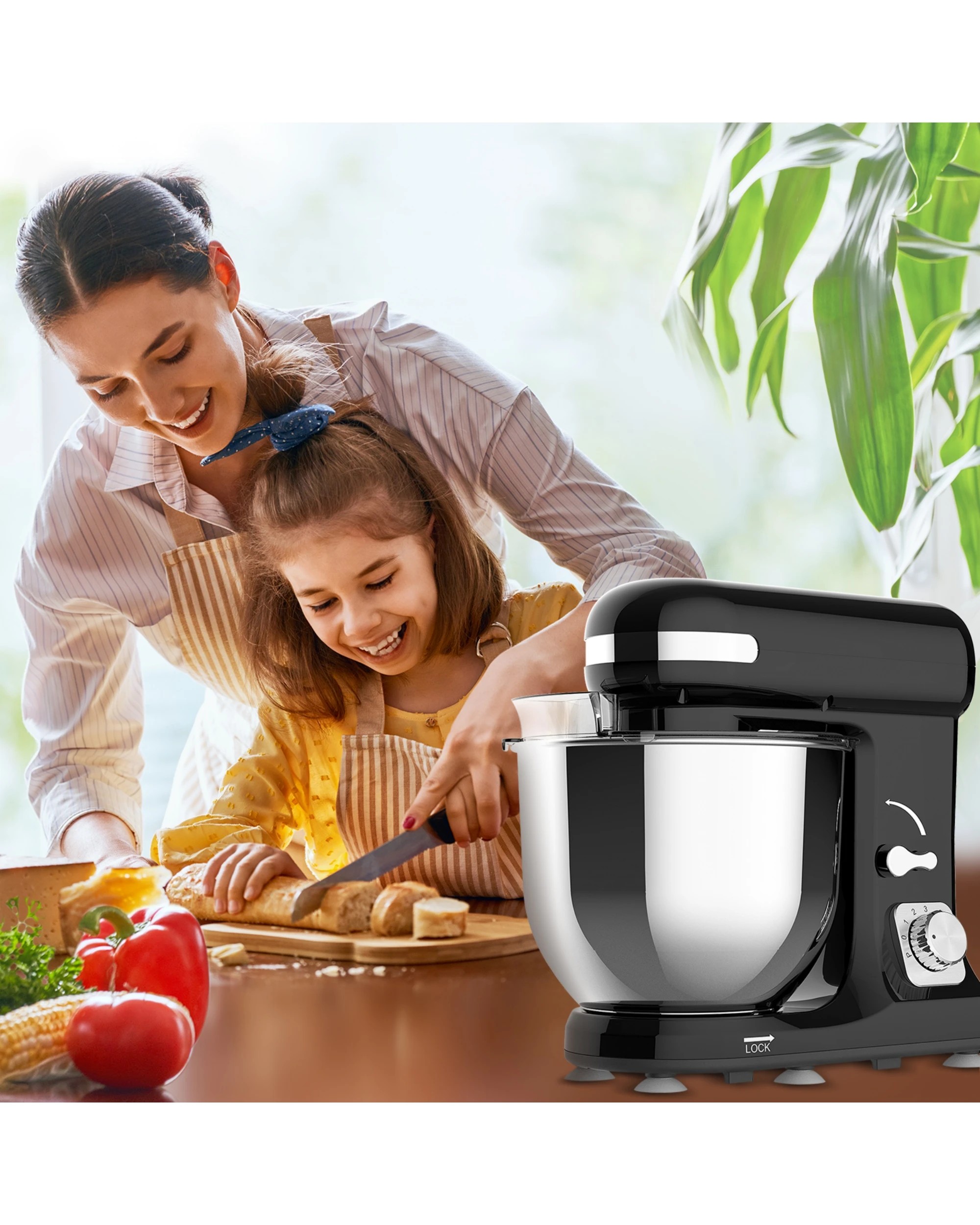 6 Advwin 1400w 6.5l Electric Stand Mixer Black, 6 of 7