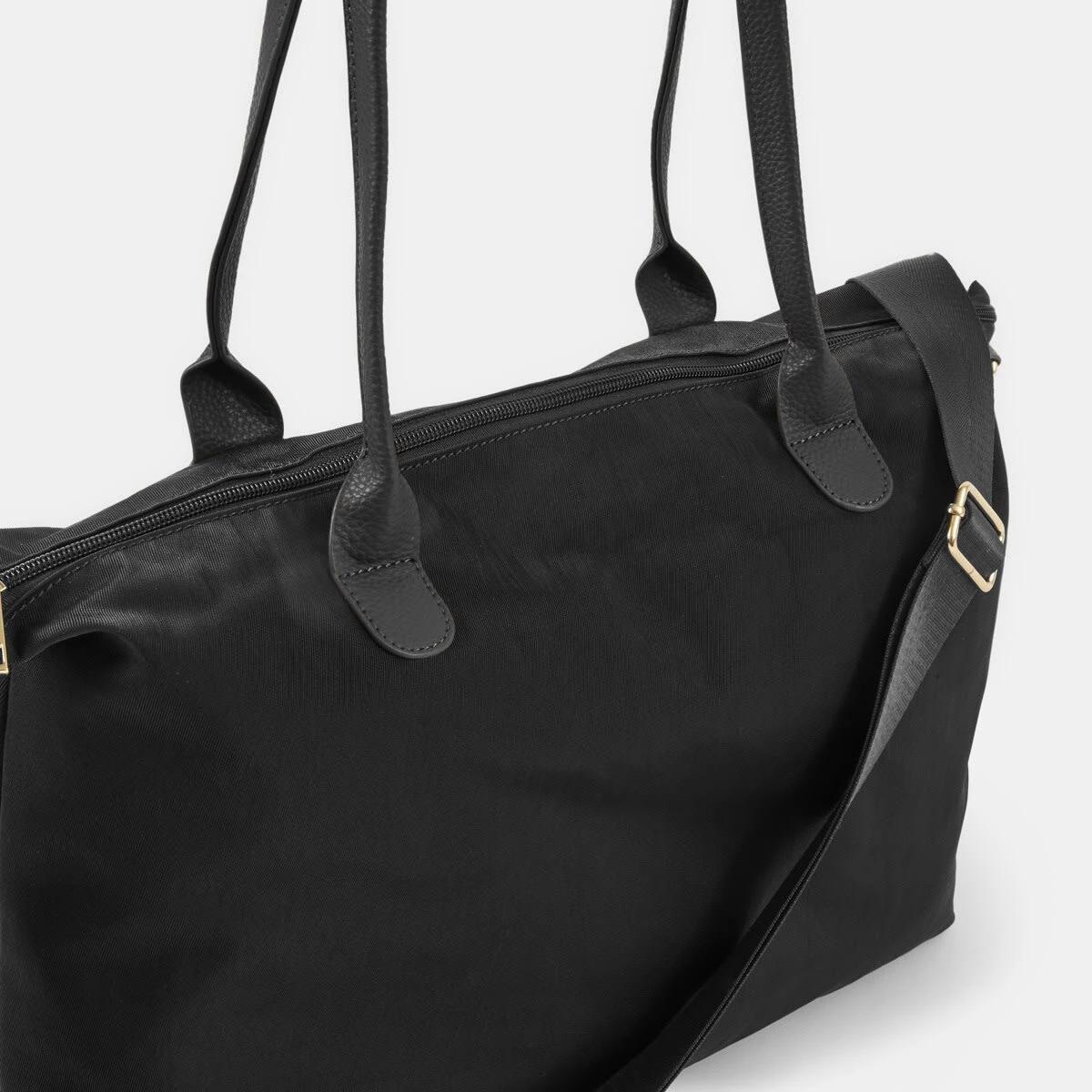 3 Woven Nylon Tote Bag Black, 3 of 5