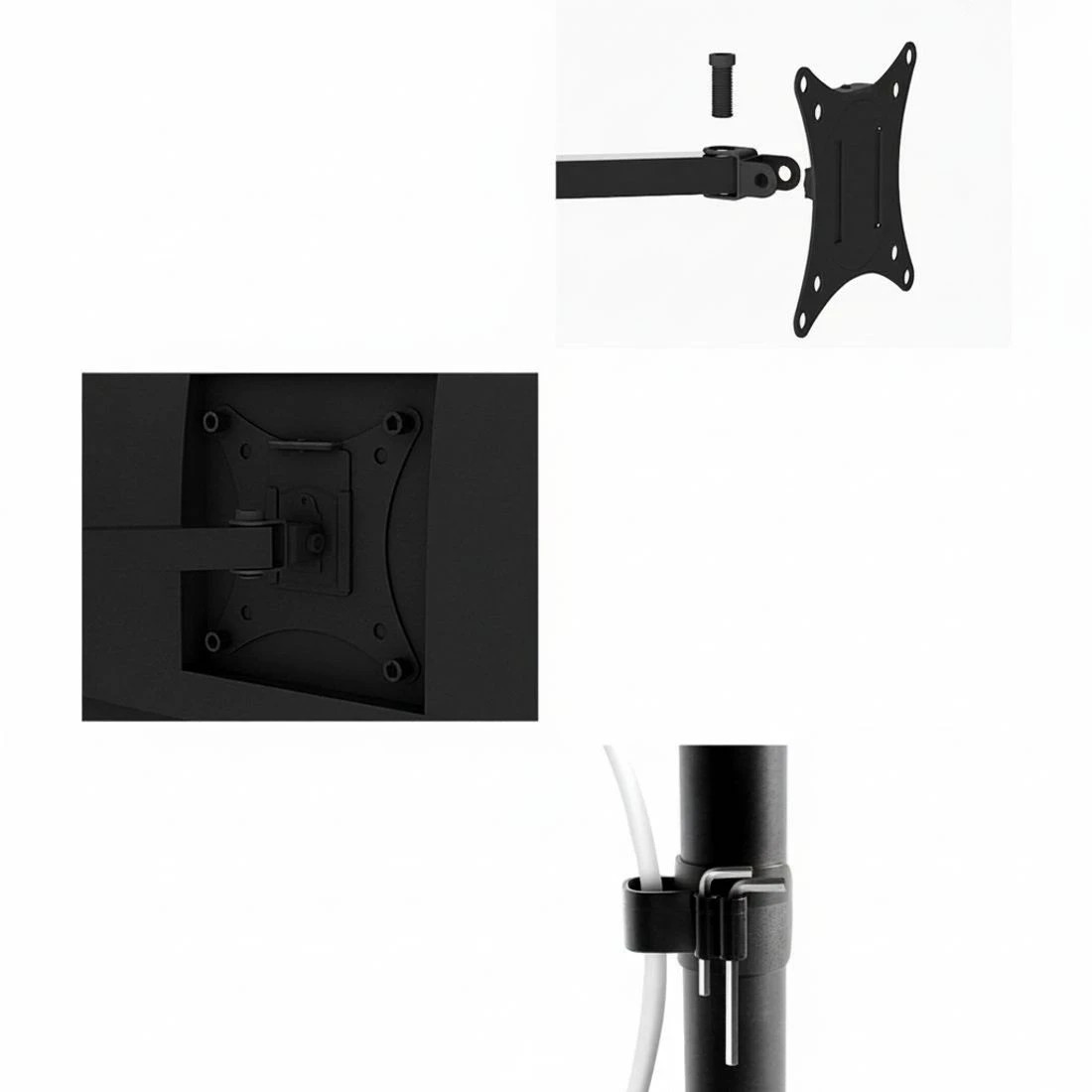 7 Artiss Monitor Arm Desk Mount Laptop Tray - Black, 7 of 7