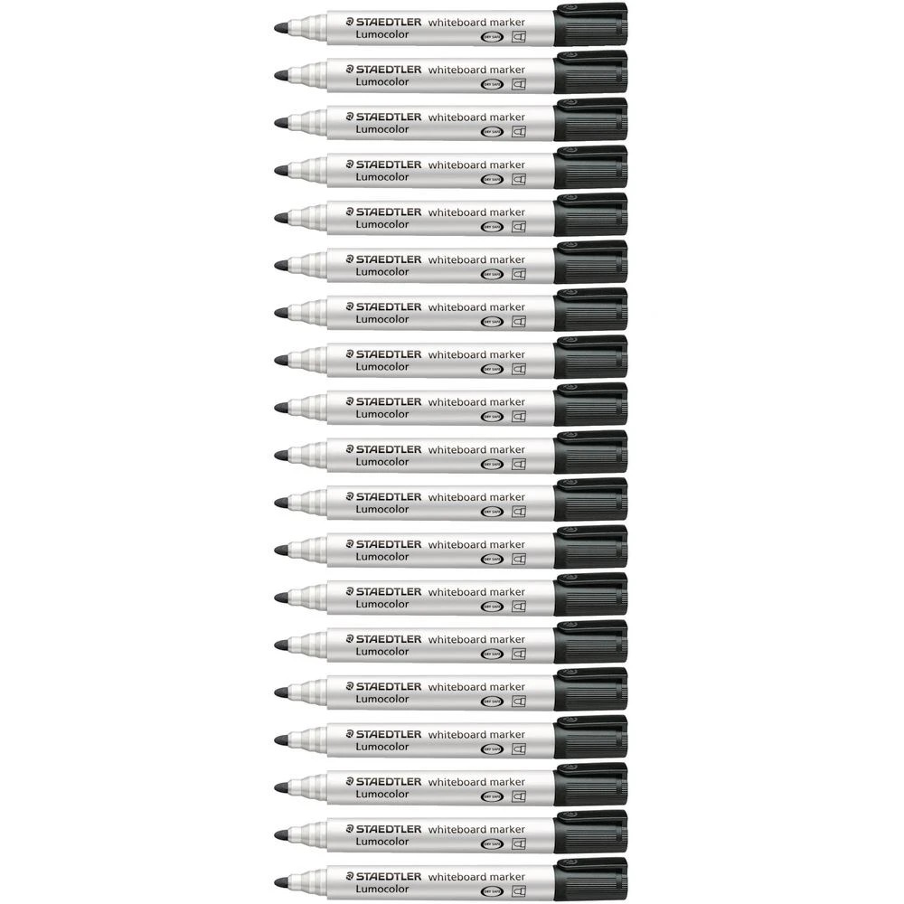 4 Staedtler Lumocolor Whiteboard Markers Bullet Black 19 Pack, 4 of 5
