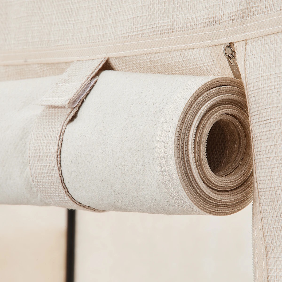 4 Linen Look Covered Wardrobe - Beige, 4 of 10