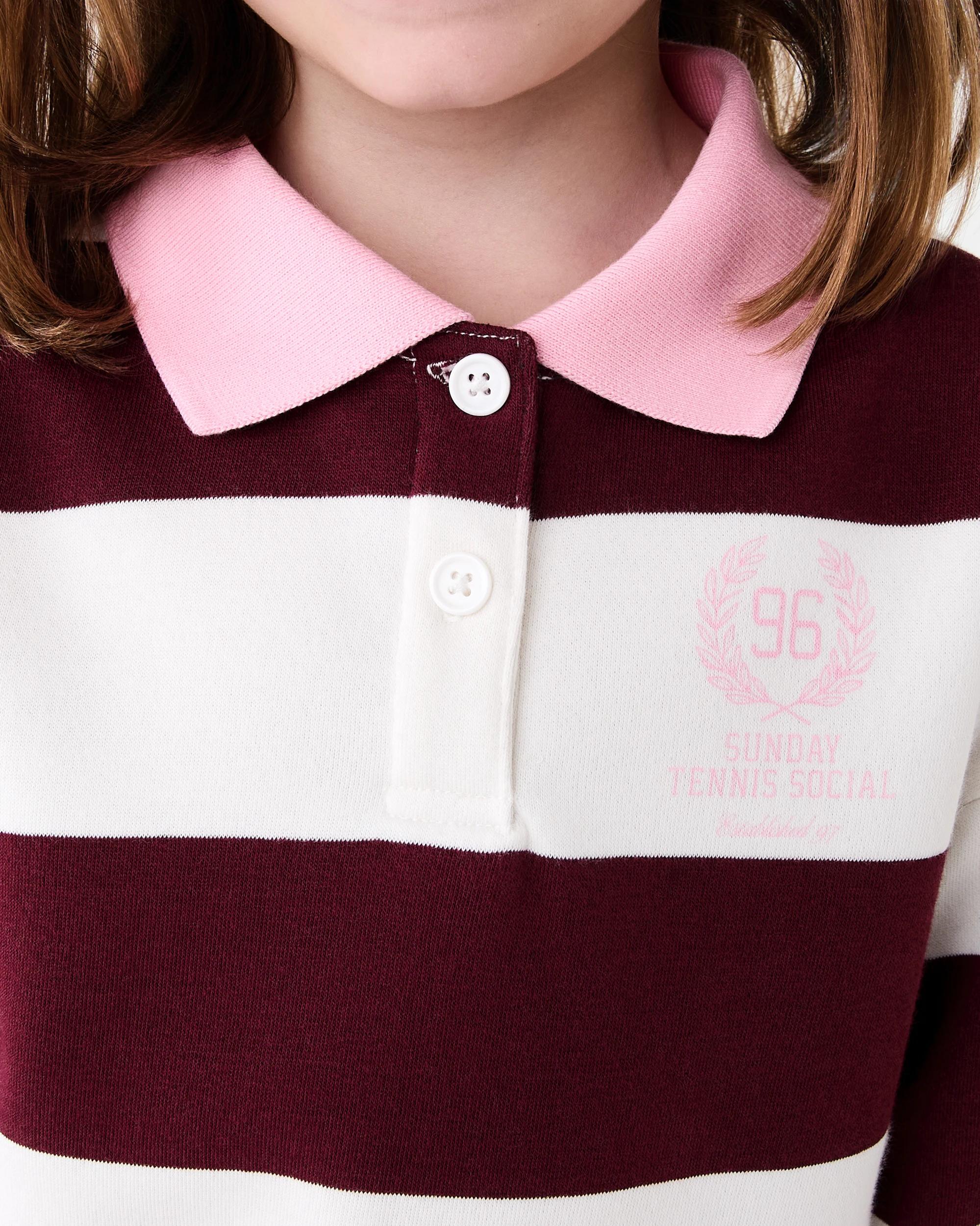 4 Long Sleeve Rugby Sweatshirt Wht Strpe, 4 of 7