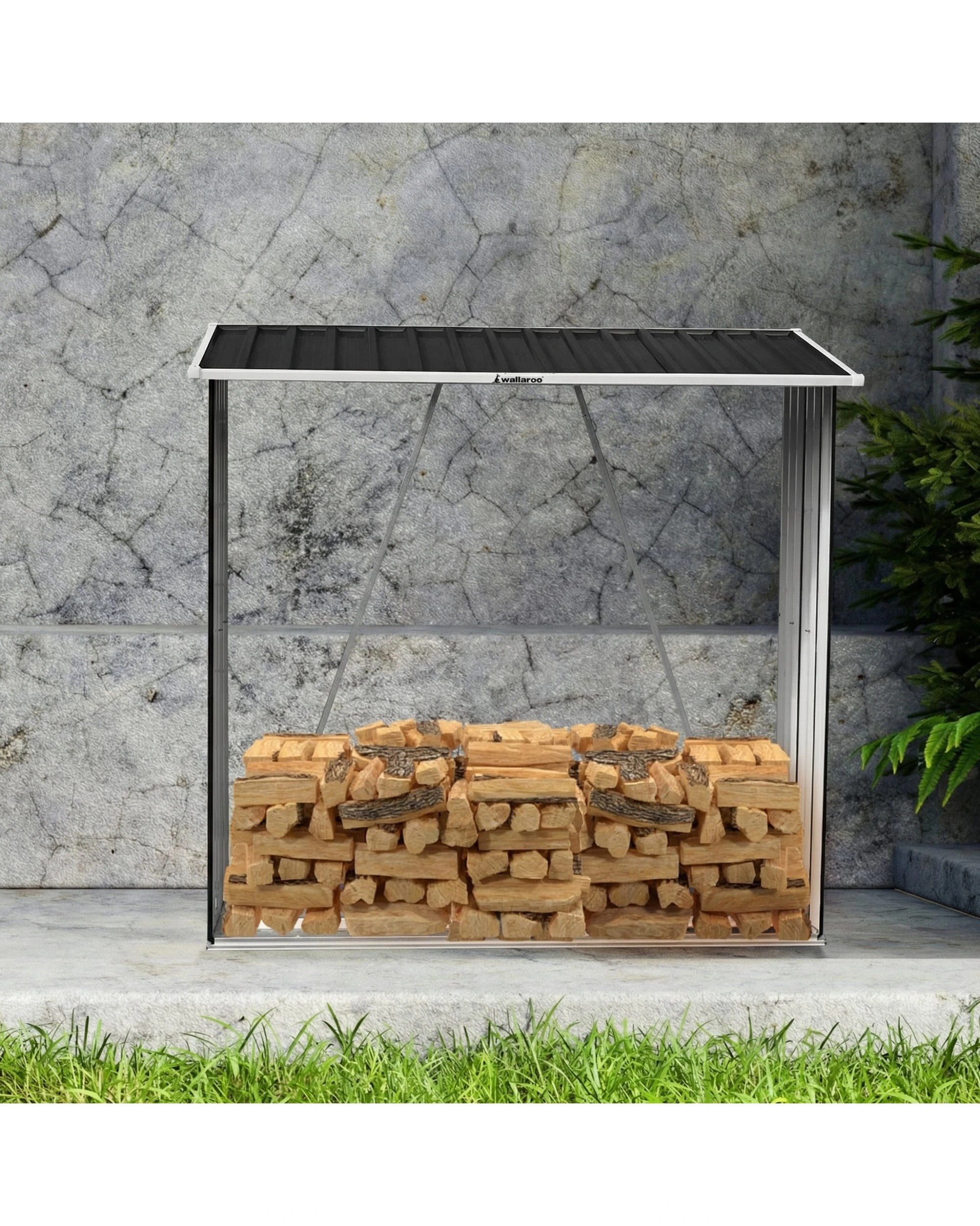 7 Wallaroo Wood Storage Shed Galvanized Steel Sloped Roof - Black, 7 of 7