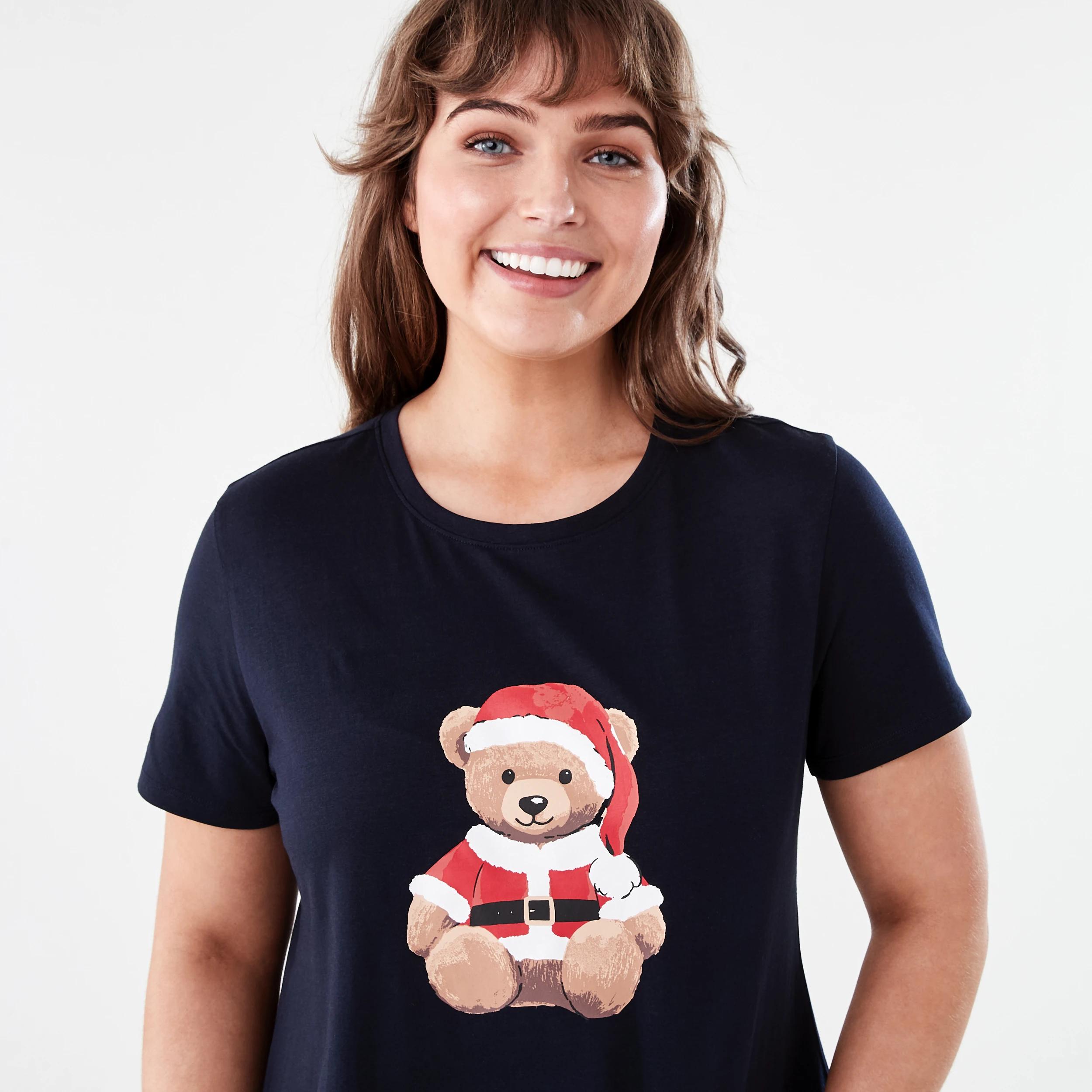 4 Christmas Short Sleeve Knit T-shirt and Shorts Family Matching Knit Pyjama Set Xmas Bear, 4 of 7