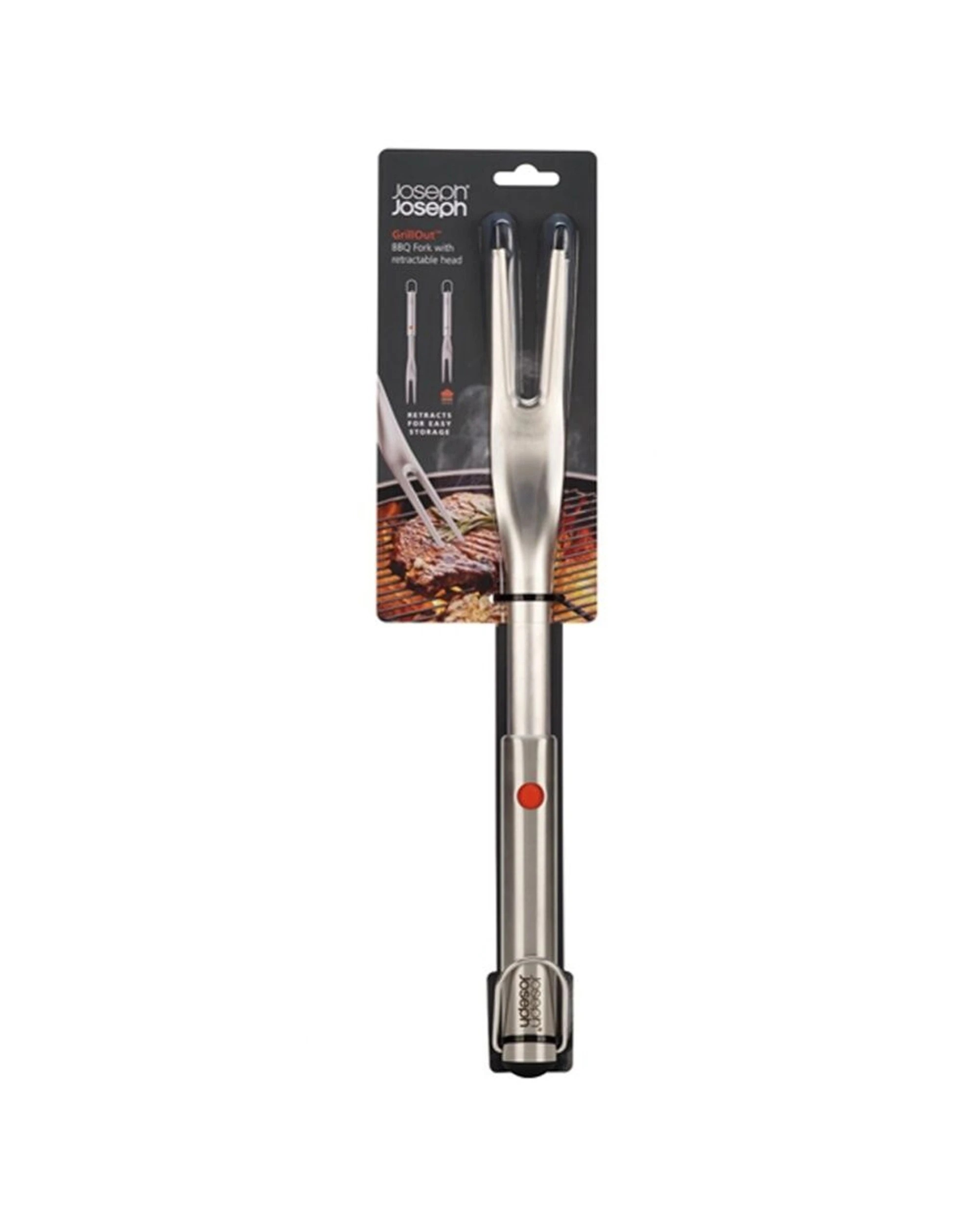 2 Joseph Joseph 2PK GrillOut BBQ Tool Sharp Fork Retractable Head Stainless Steel - Silver, 2 of 7