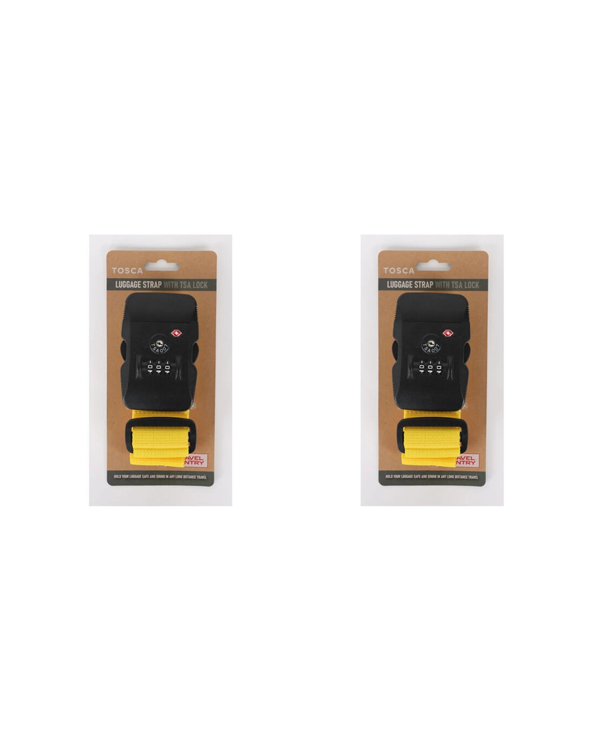 1 Tosca 4PK Travel Luggage Suitcase Strap With TSA Lock - Yellow, 1 of 3